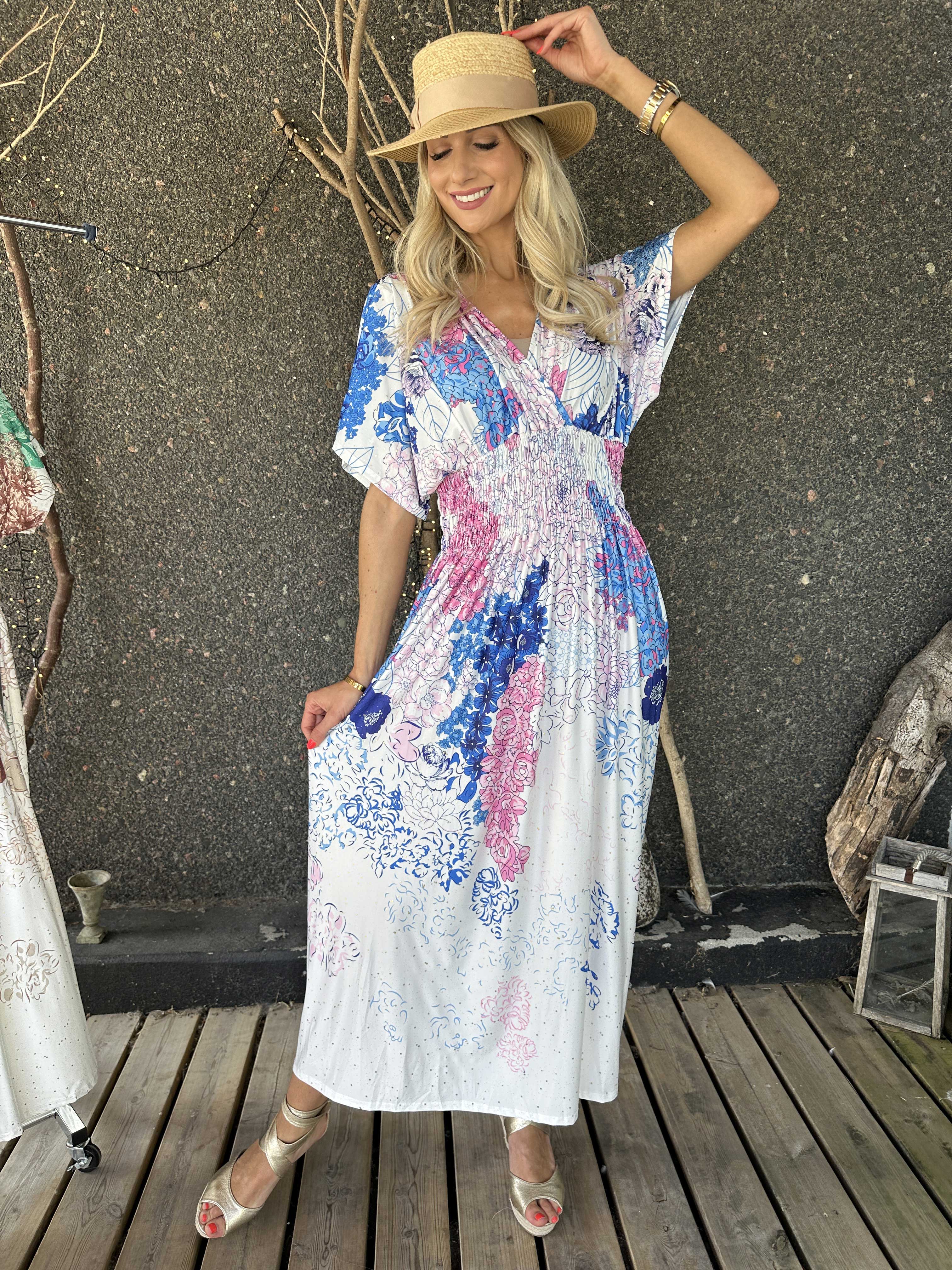 Pams Coachella - Elastisk kjole med farvet mønster