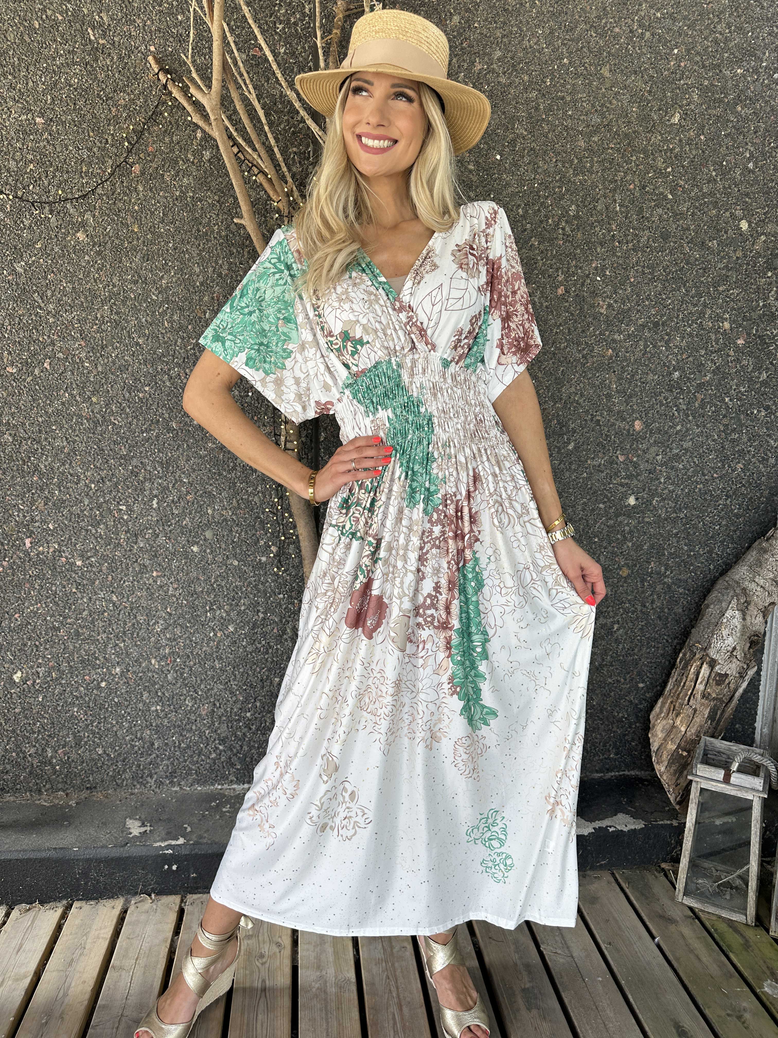 Pams Coachella - Elastisk kjole med farvet mønster