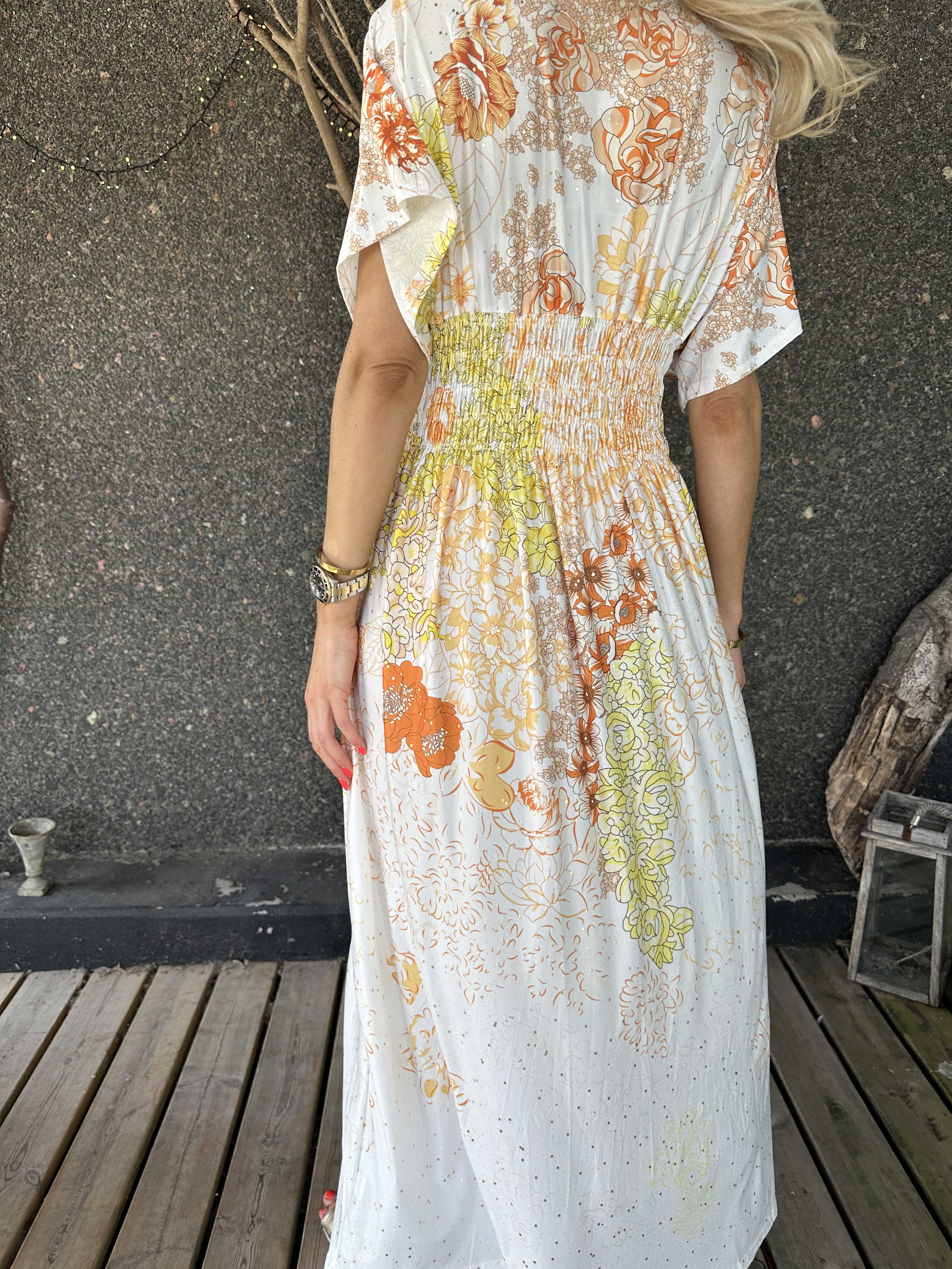 Pams Coachella - Elastisk kjole med farvet mønster