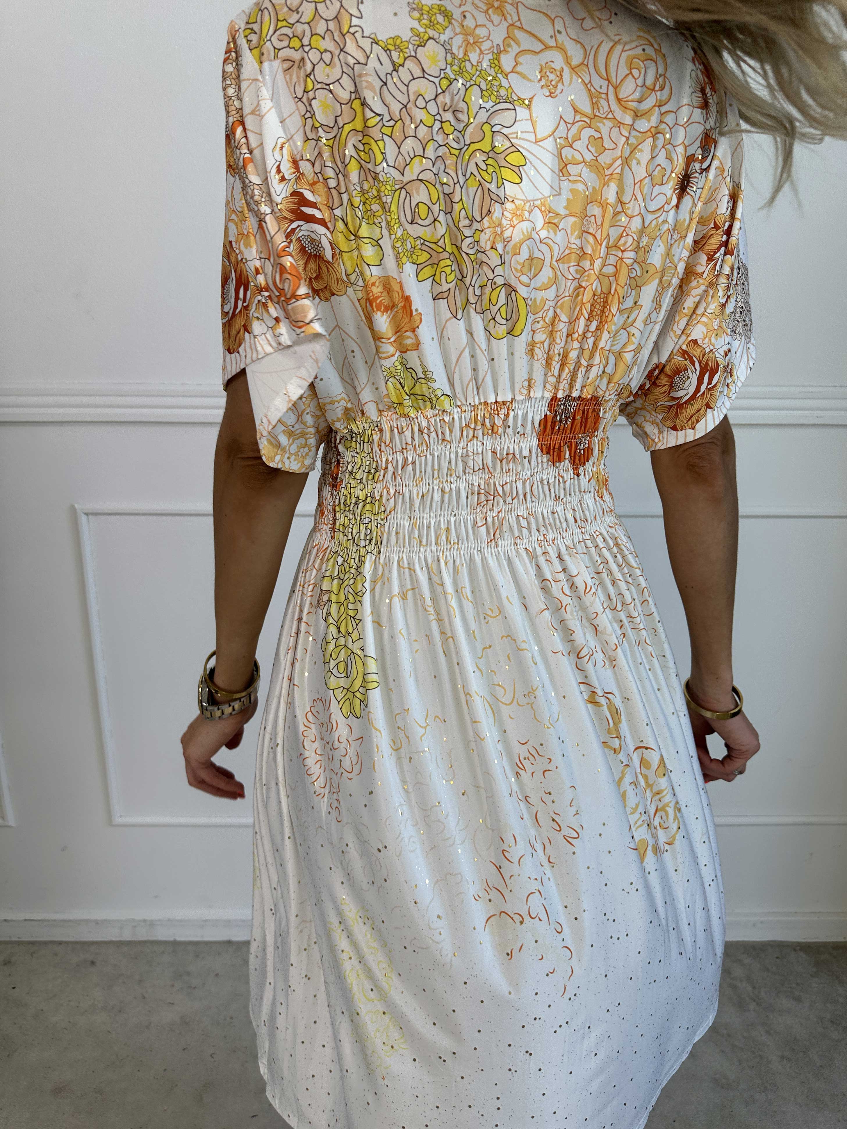 Pams Coachella Short - Elastisk kjole med farvet mønster