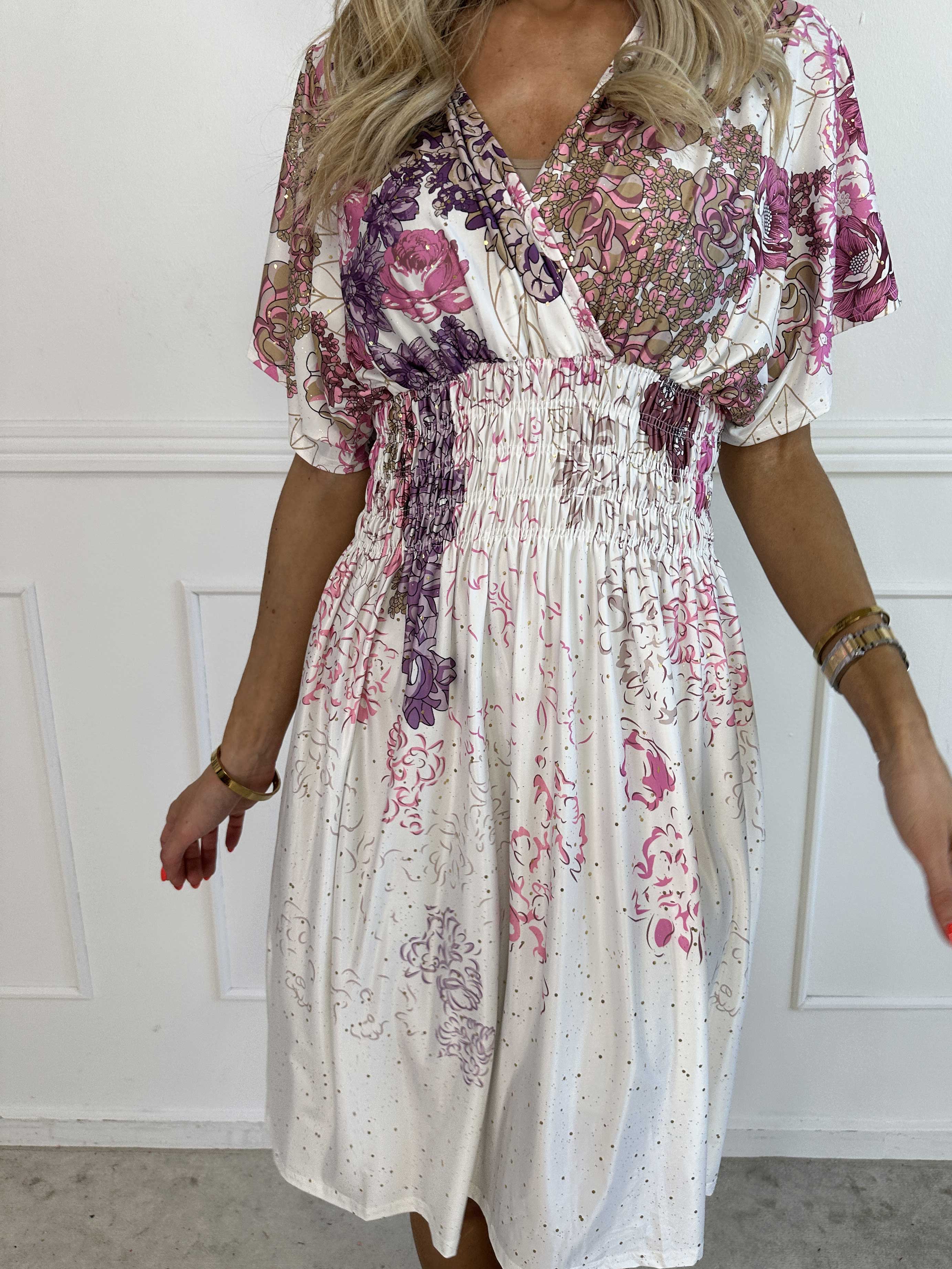 Pams Coachella Short - Elastisk kjole med farvet mønster