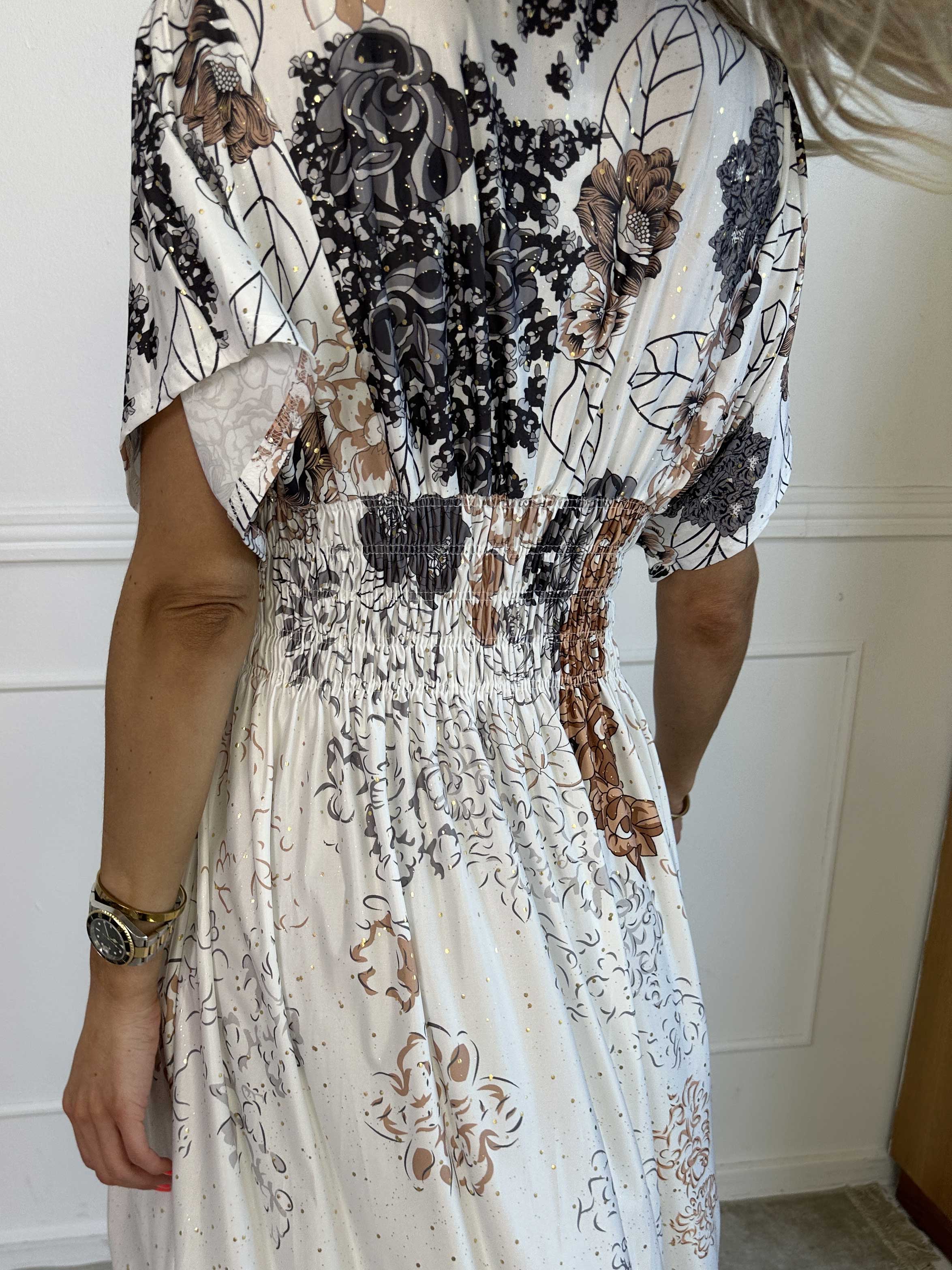 Pams Coachella Short - Elastisk kjole med farvet mønster