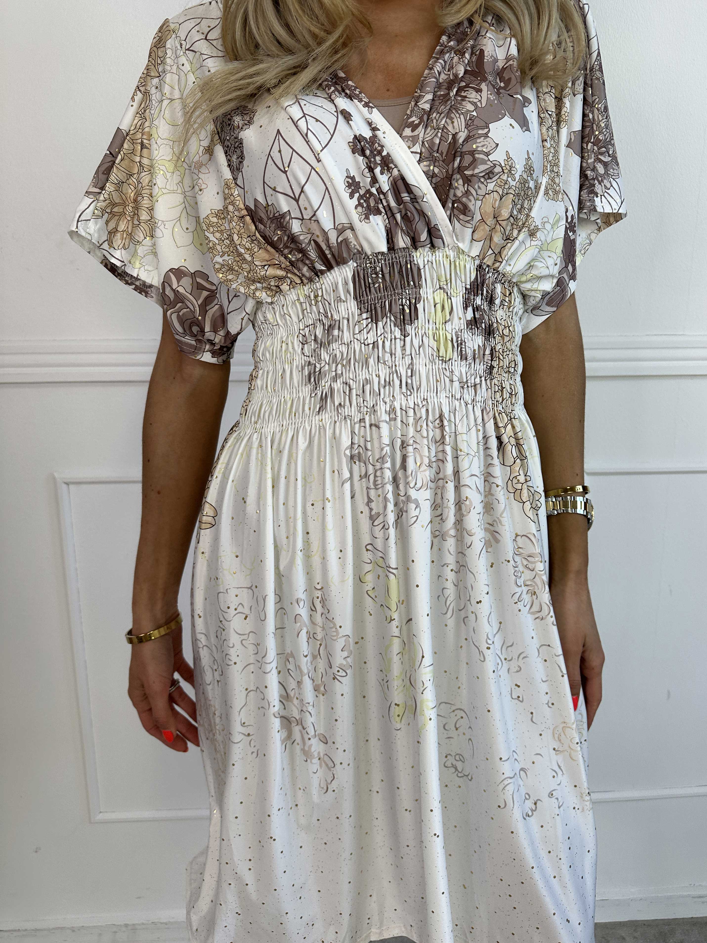 Pams Coachella Short - Elastisk kjole med farvet mønster