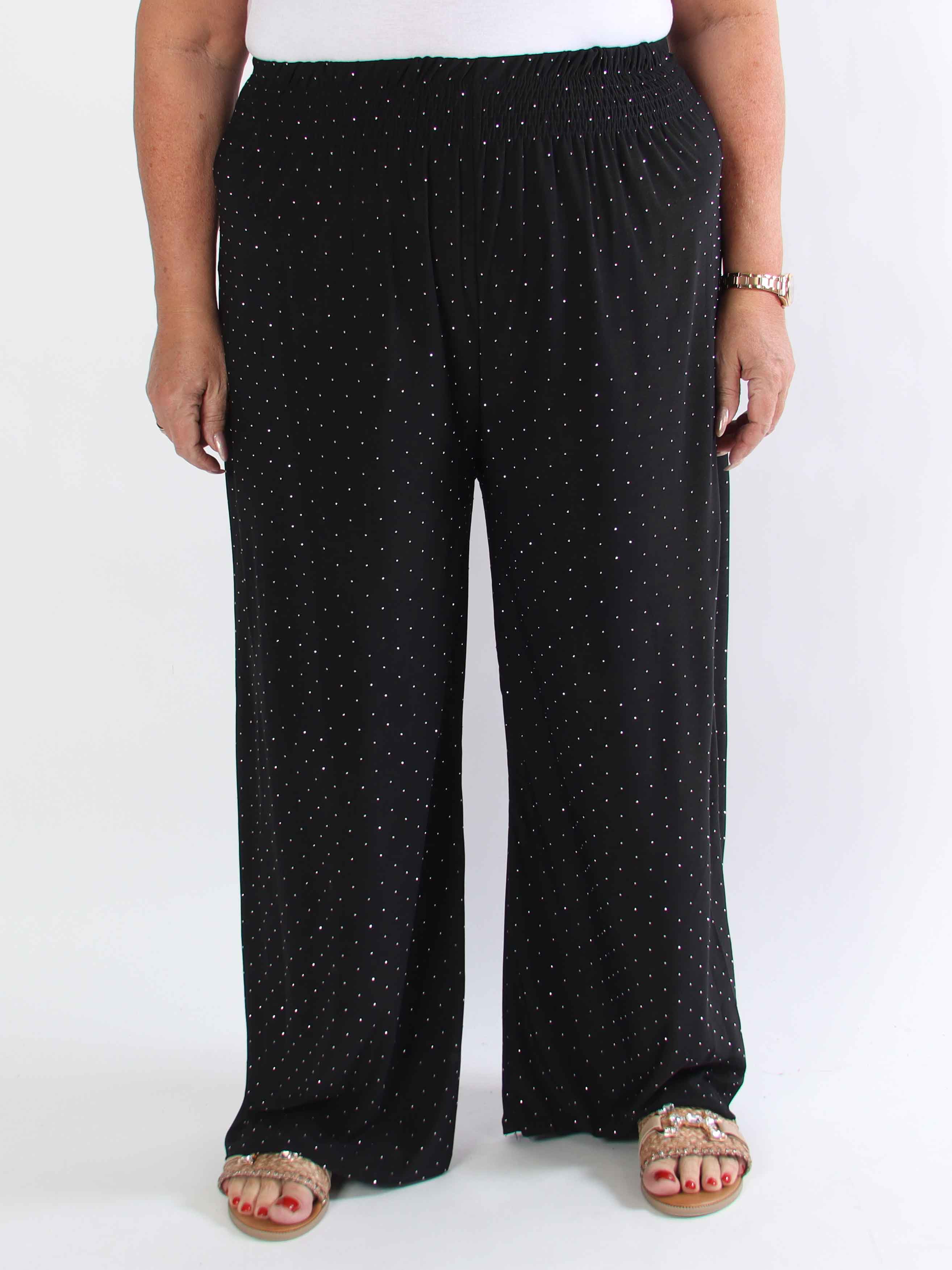 Pams Crystal Pants - Fine elastiske bukser pyntet med similisten