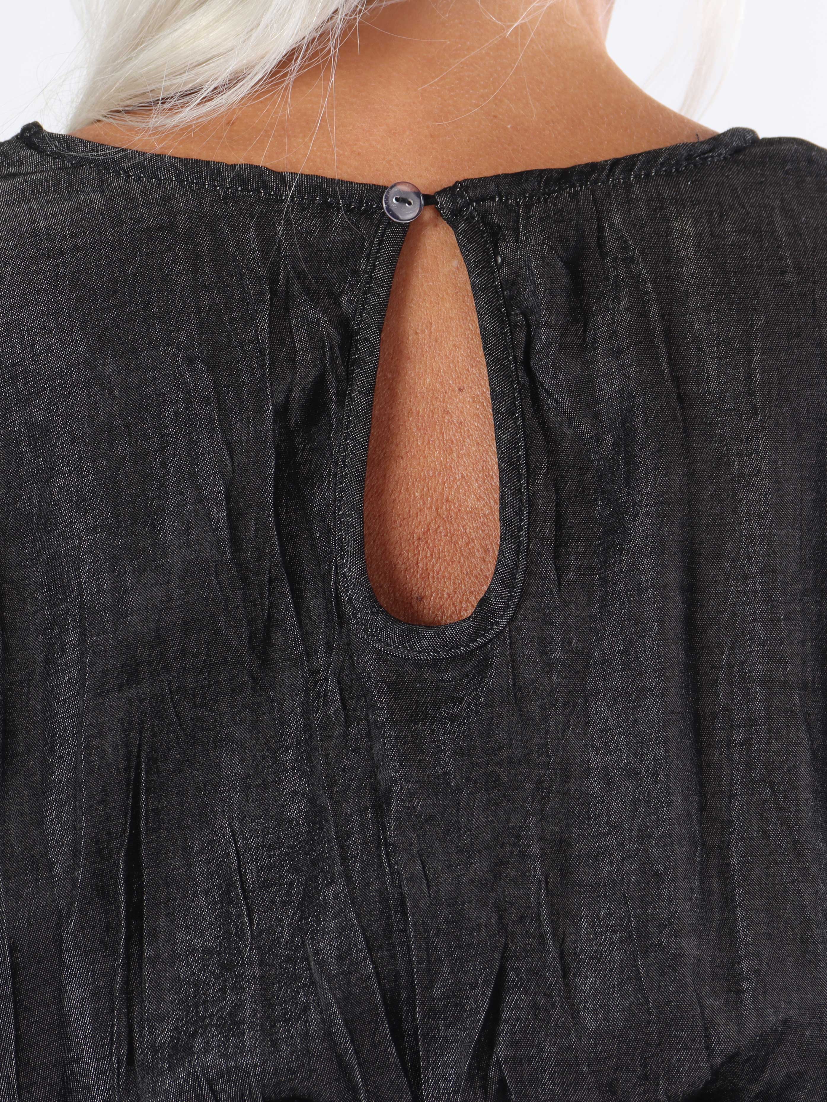 Pams Denim Jumpsuit L/S - Plus size buksedragt i denim