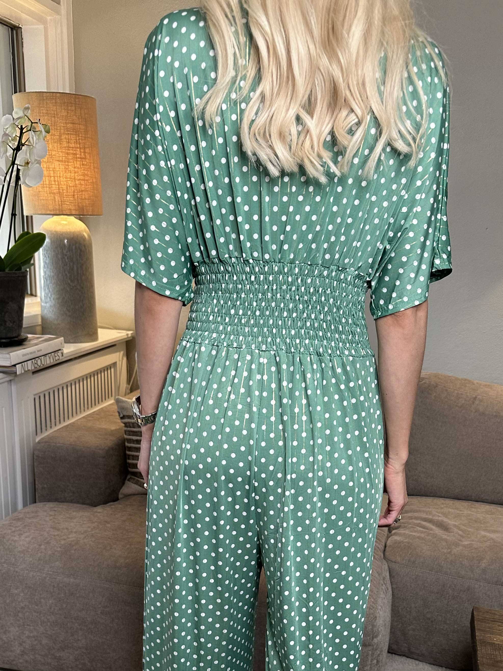 Pams Dot Jumpsuit - Elastisk buksedragt med prikker