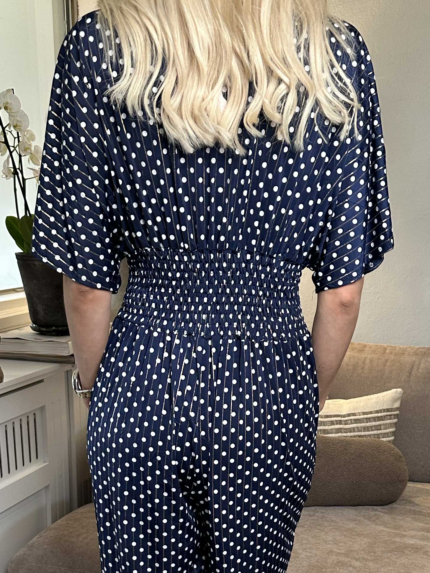 Pams Dot Jumpsuit - Elastisk buksedragt med prikker
