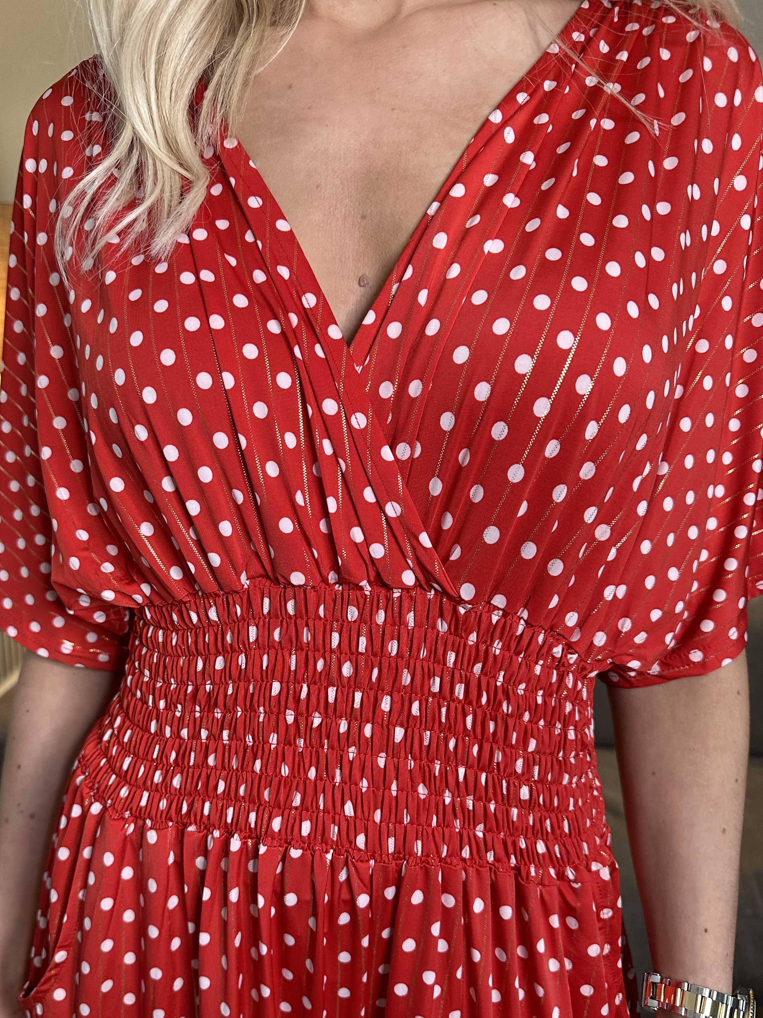 Pams Dot Jumpsuit - Elastisk buksedragt med prikker