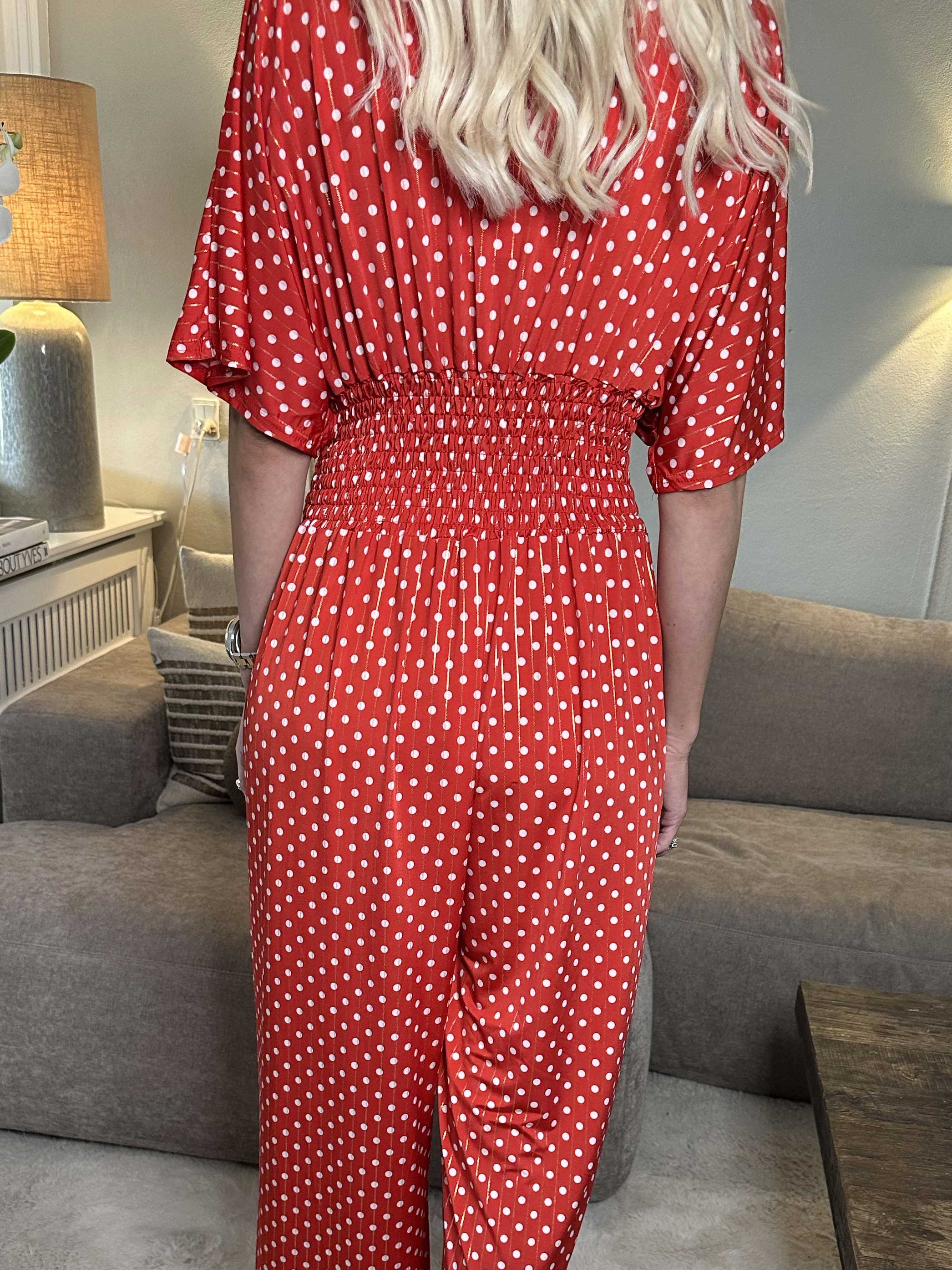 Pams Dot Jumpsuit - Elastisk buksedragt med prikker