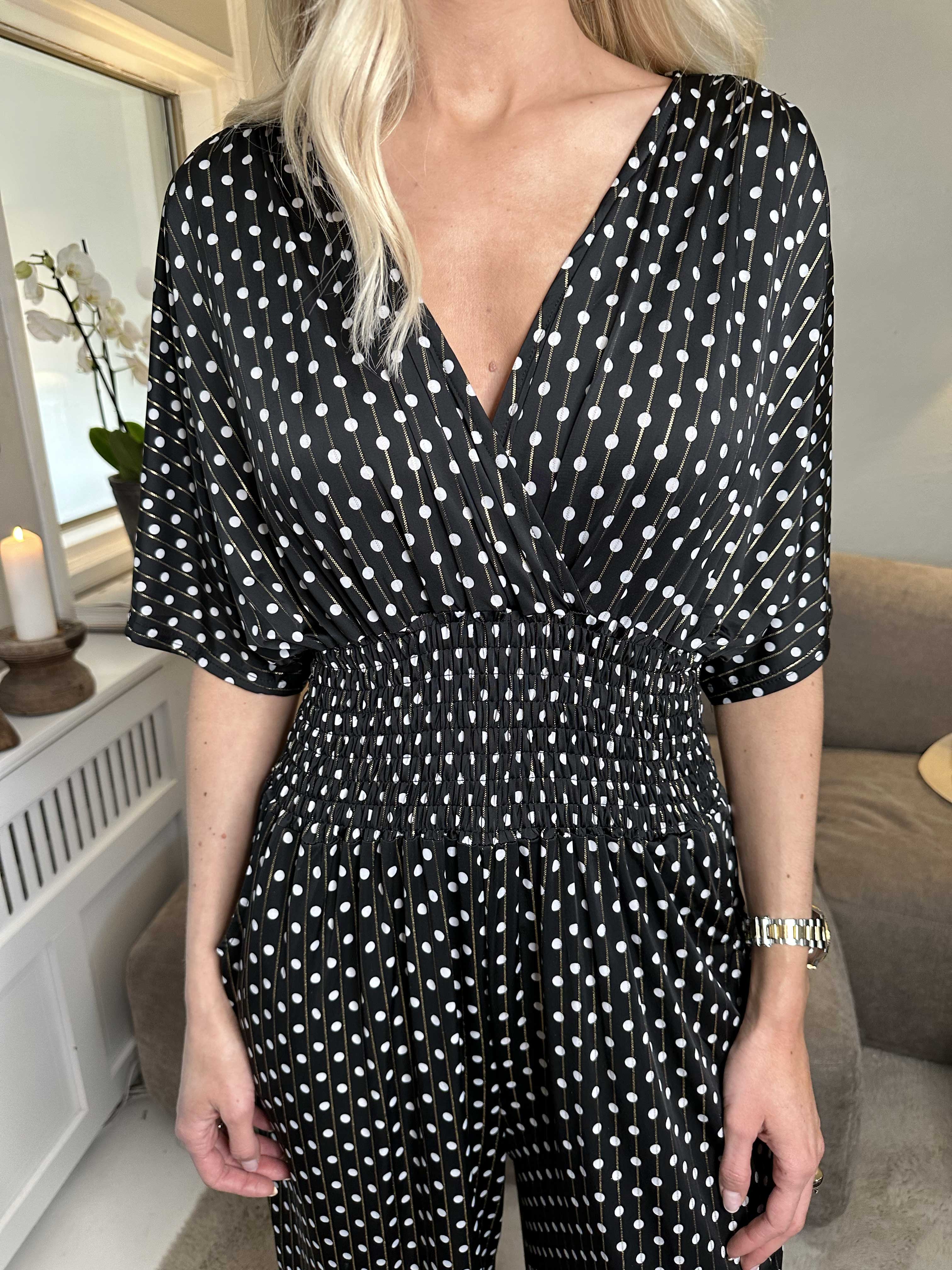 Pams Dot Jumpsuit - Elastisk buksedragt med prikker