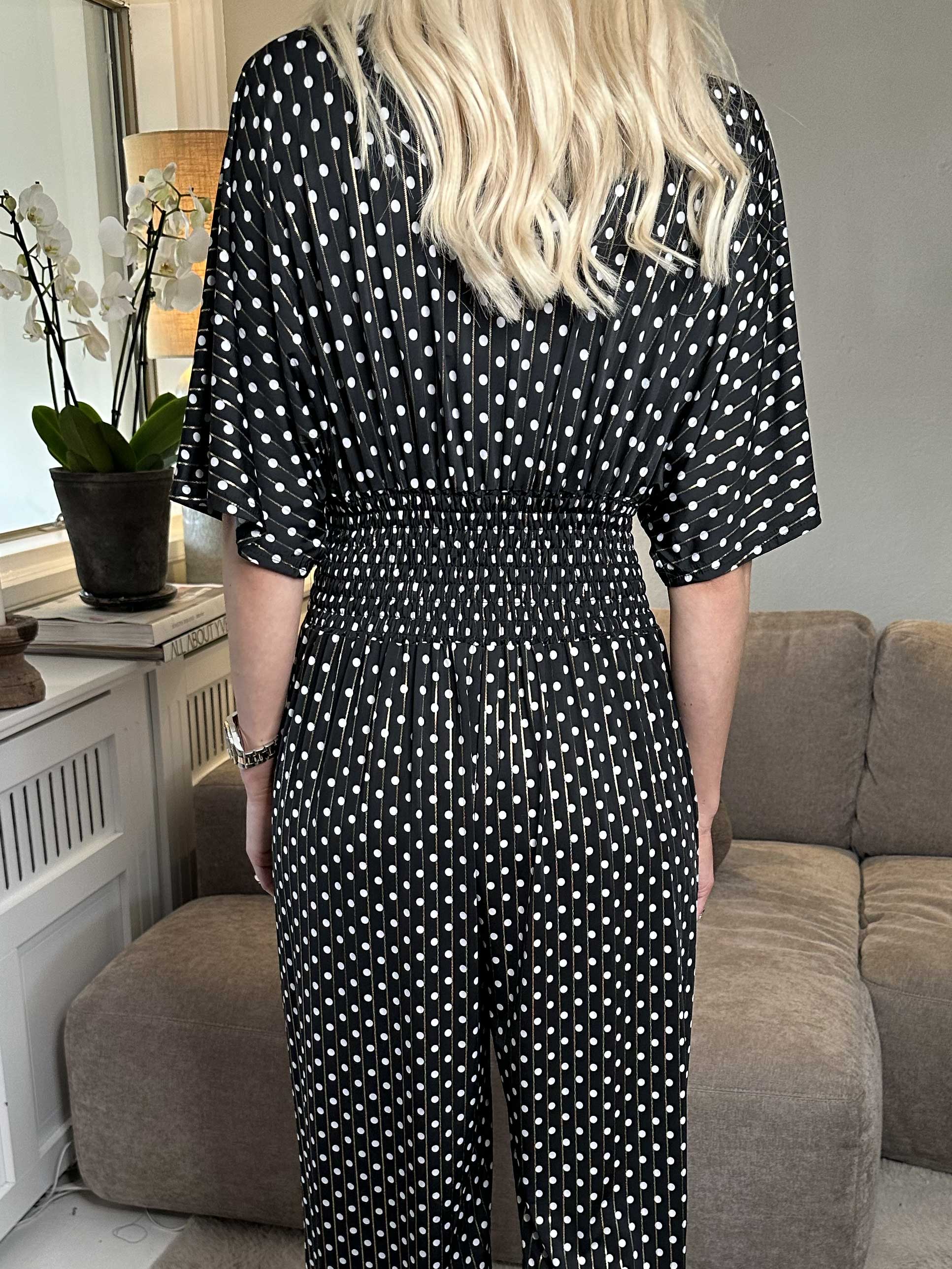 Pams Dot Jumpsuit - Elastisk buksedragt med prikker