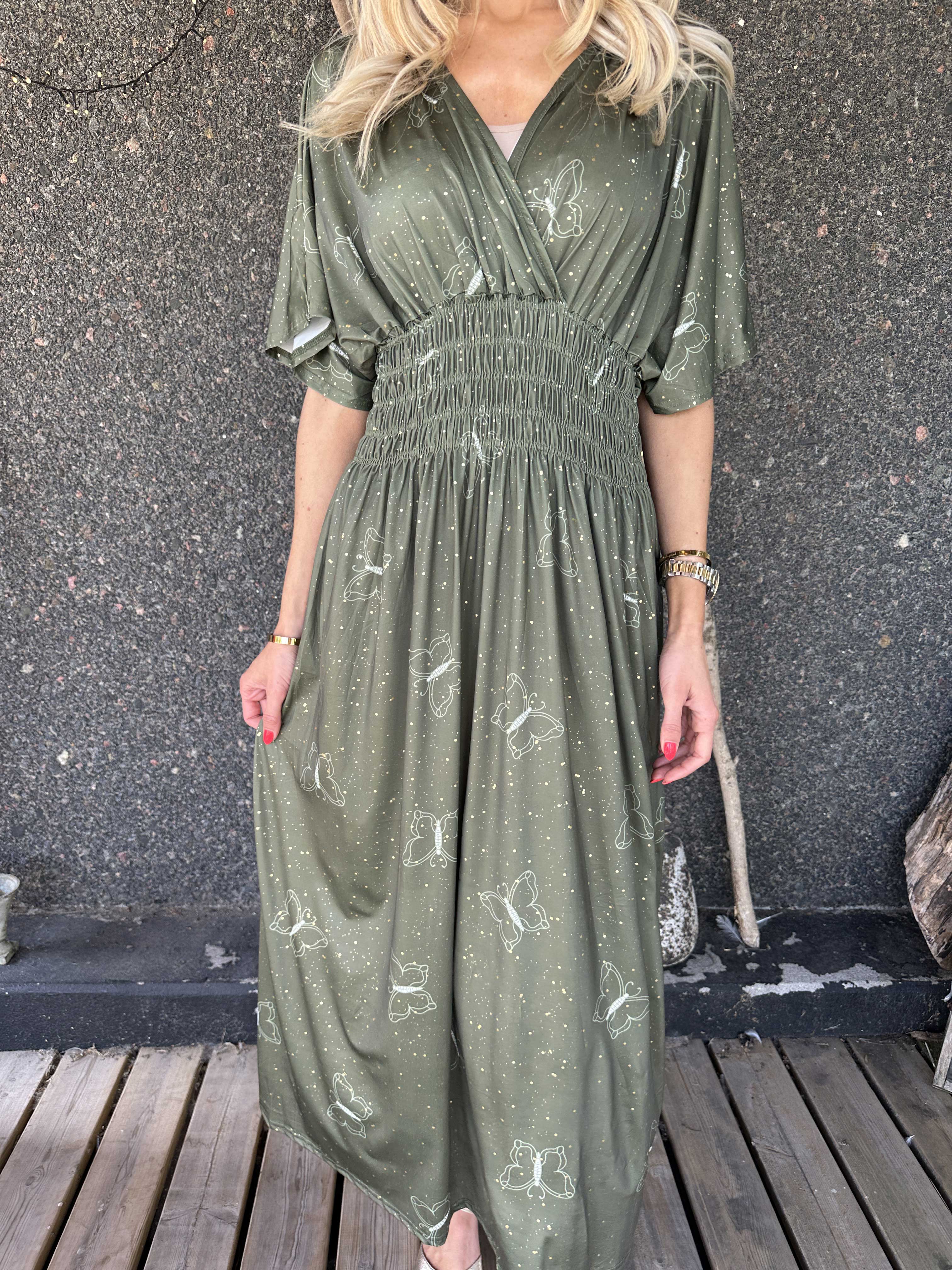 Pams Dust - Elastisk kjole med sommerfugle og guld støv