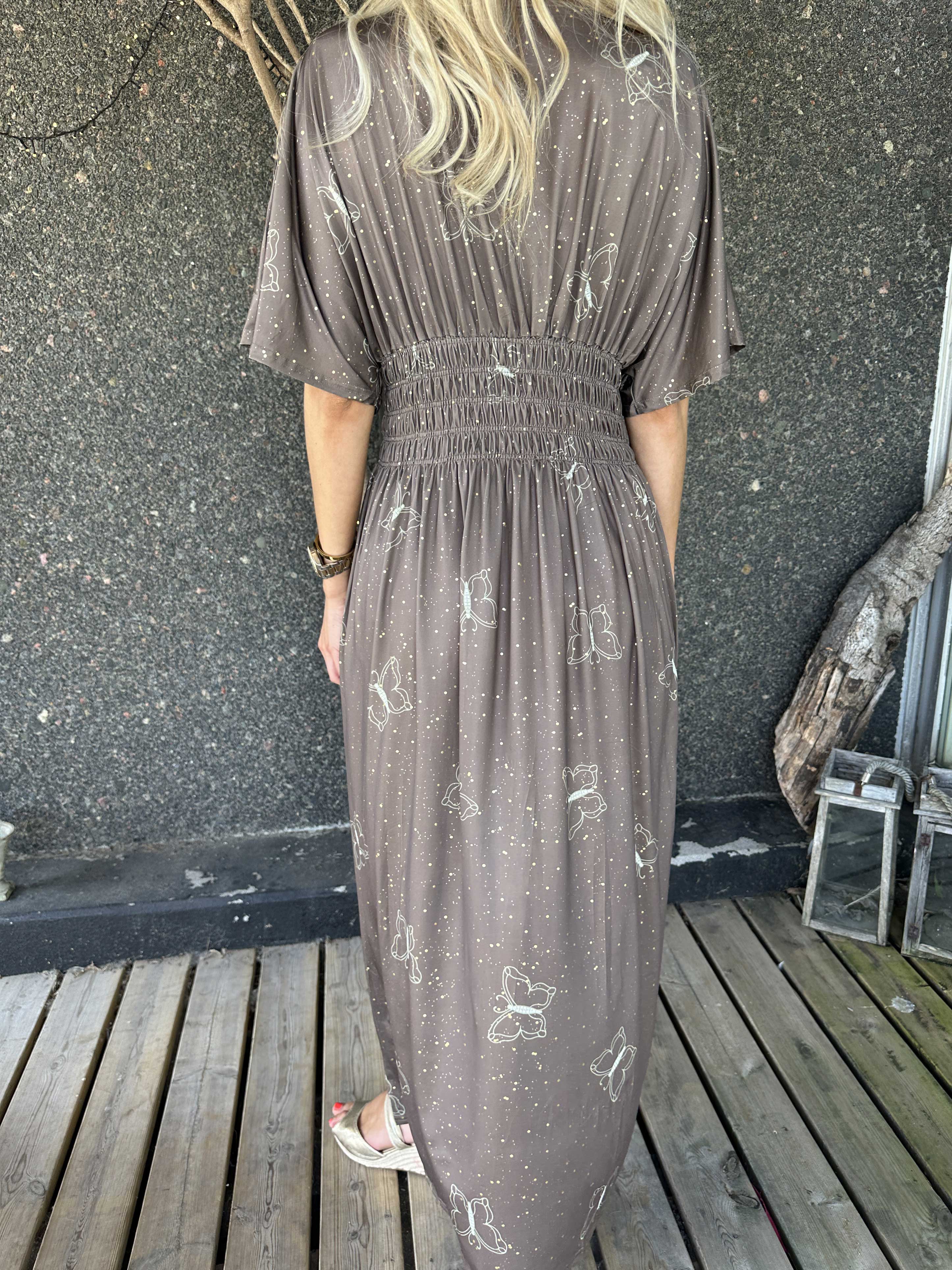 Pams Dust - Elastisk kjole med sommerfugle og guld støv