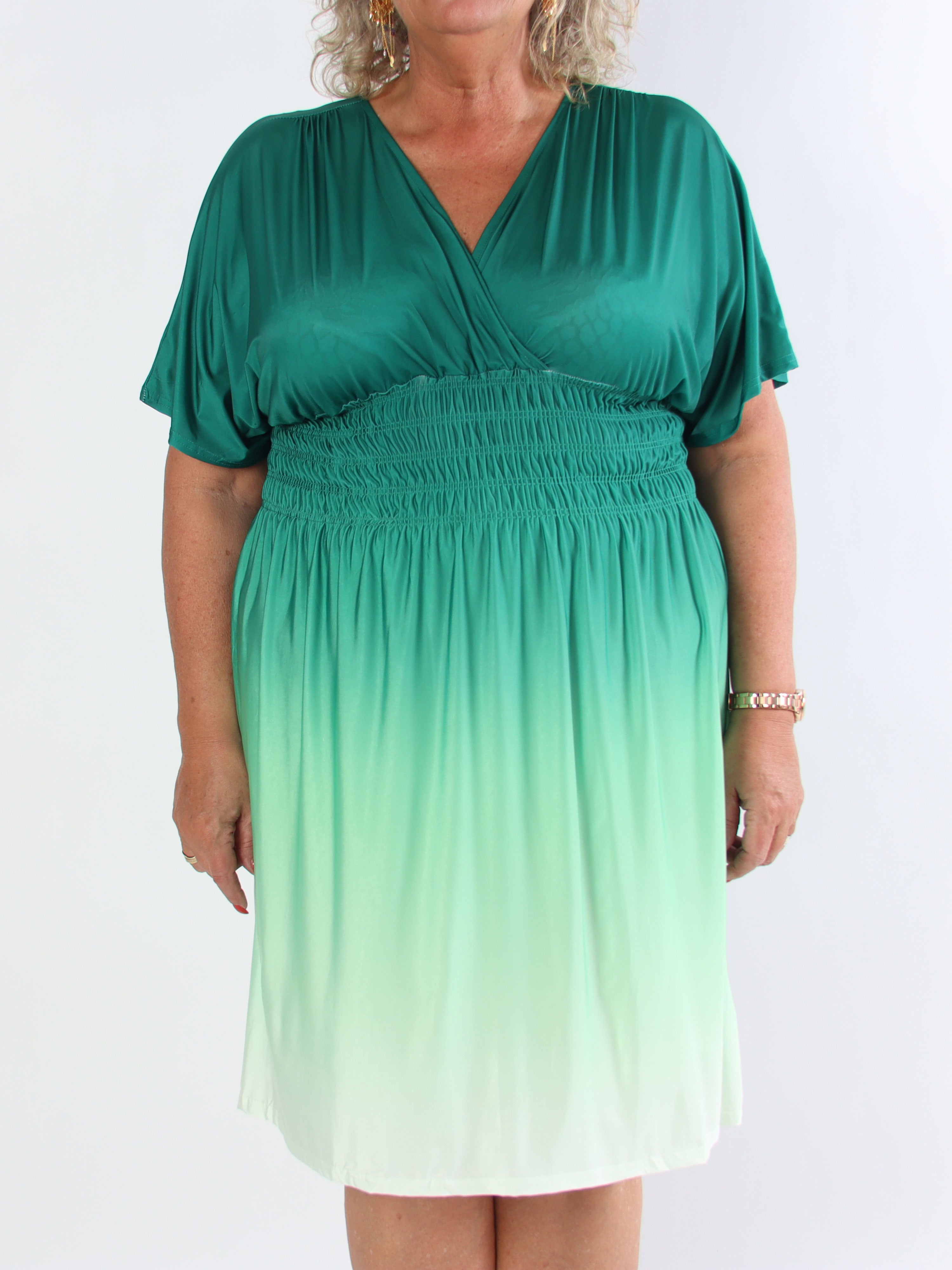 Pams Fade Short - Flerfarvet elastisk plus size kjole