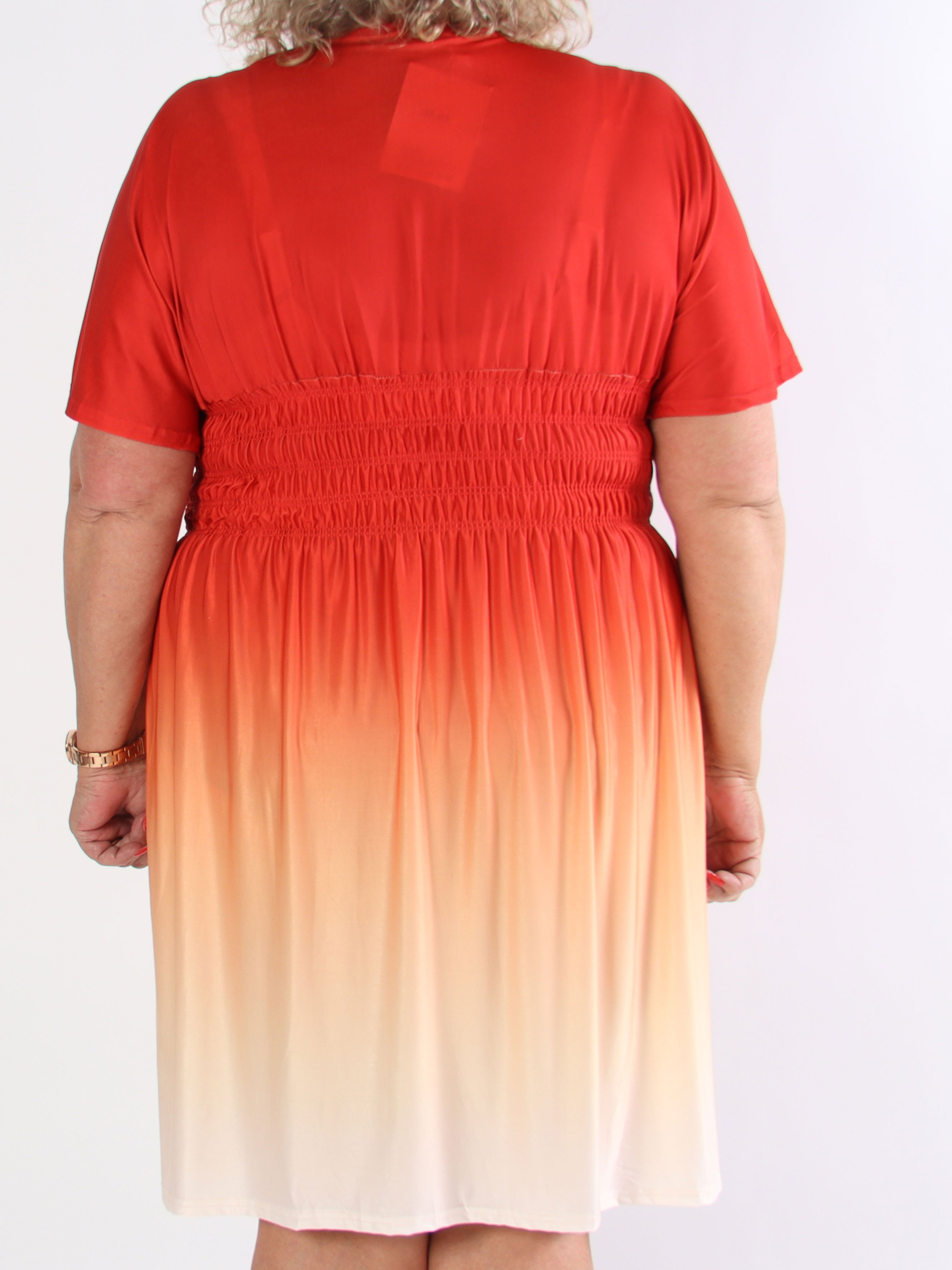 Pams Fade Short - Flerfarvet elastisk plus size kjole