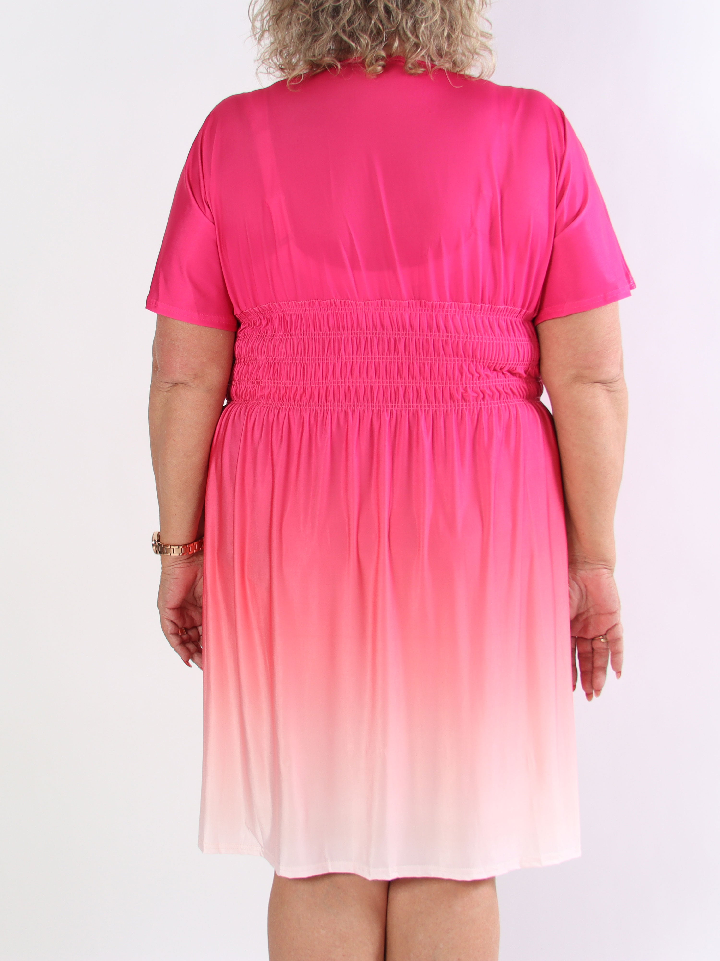 Pams Fade Short - Flerfarvet elastisk plus size kjole