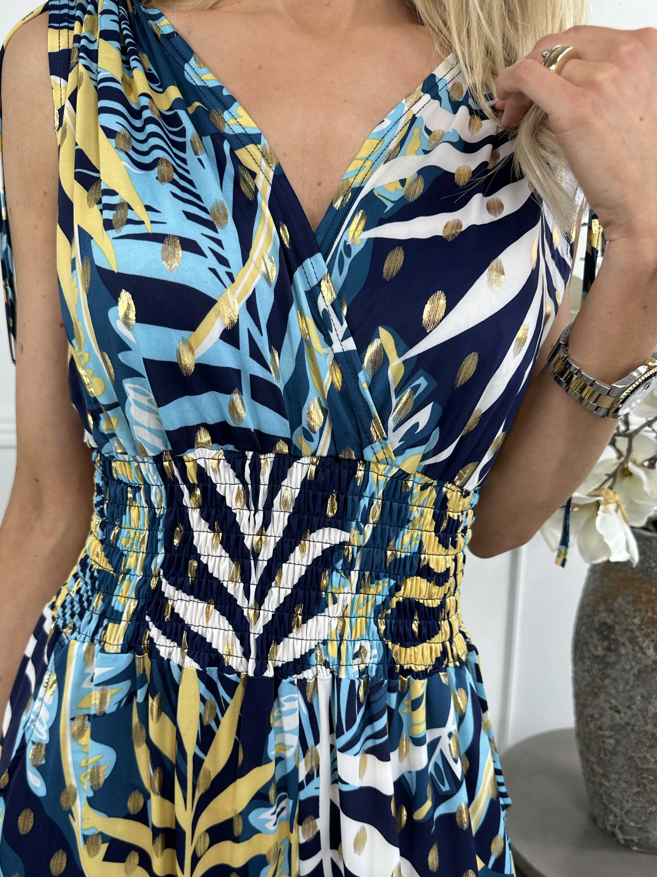 Pams Forest Jumpsuit N/S - Elastisk buksedragt med bladmønster