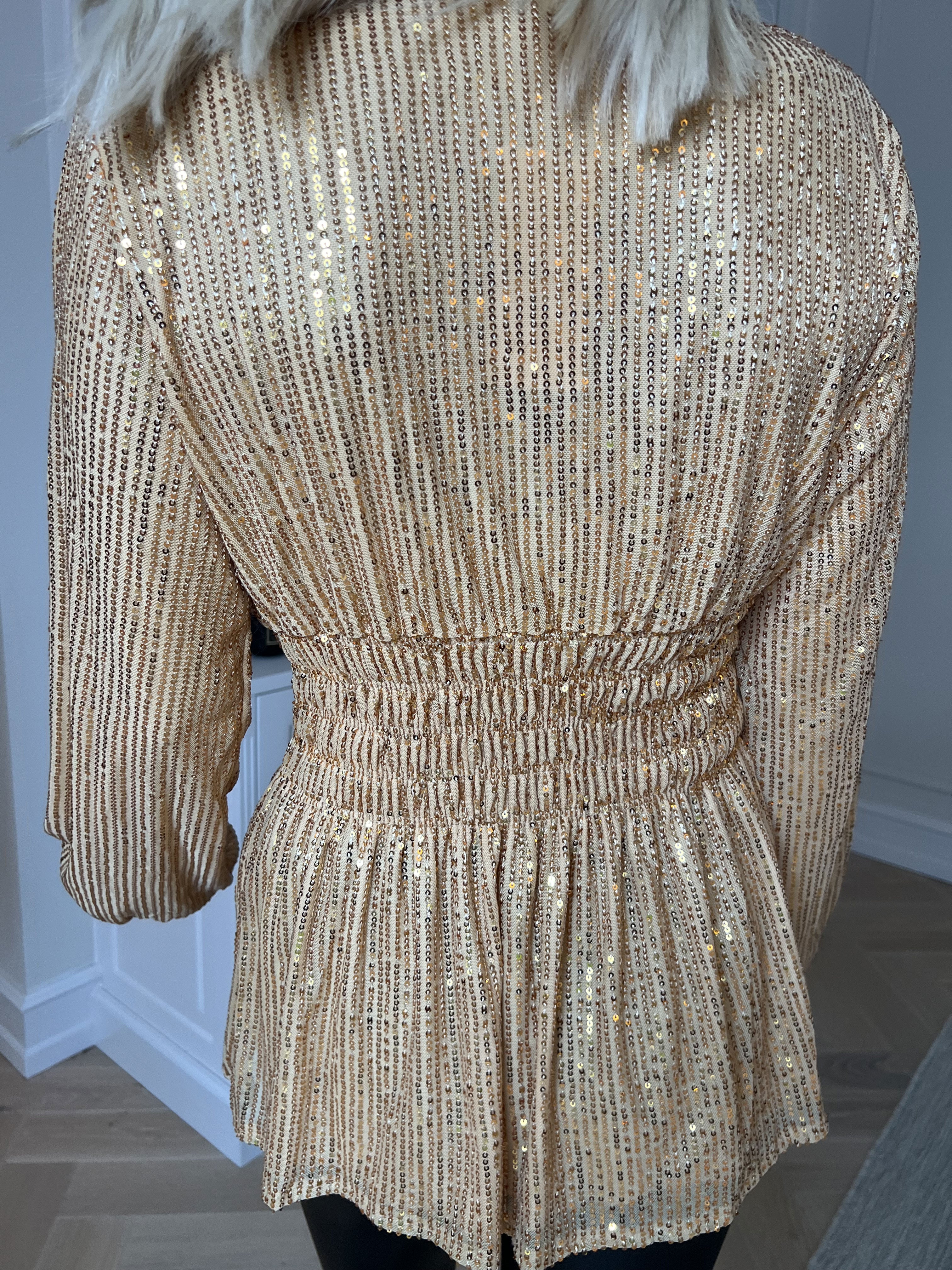 Pams Glitter Shirt L/S - Bluse med pailletter og lange ærmer