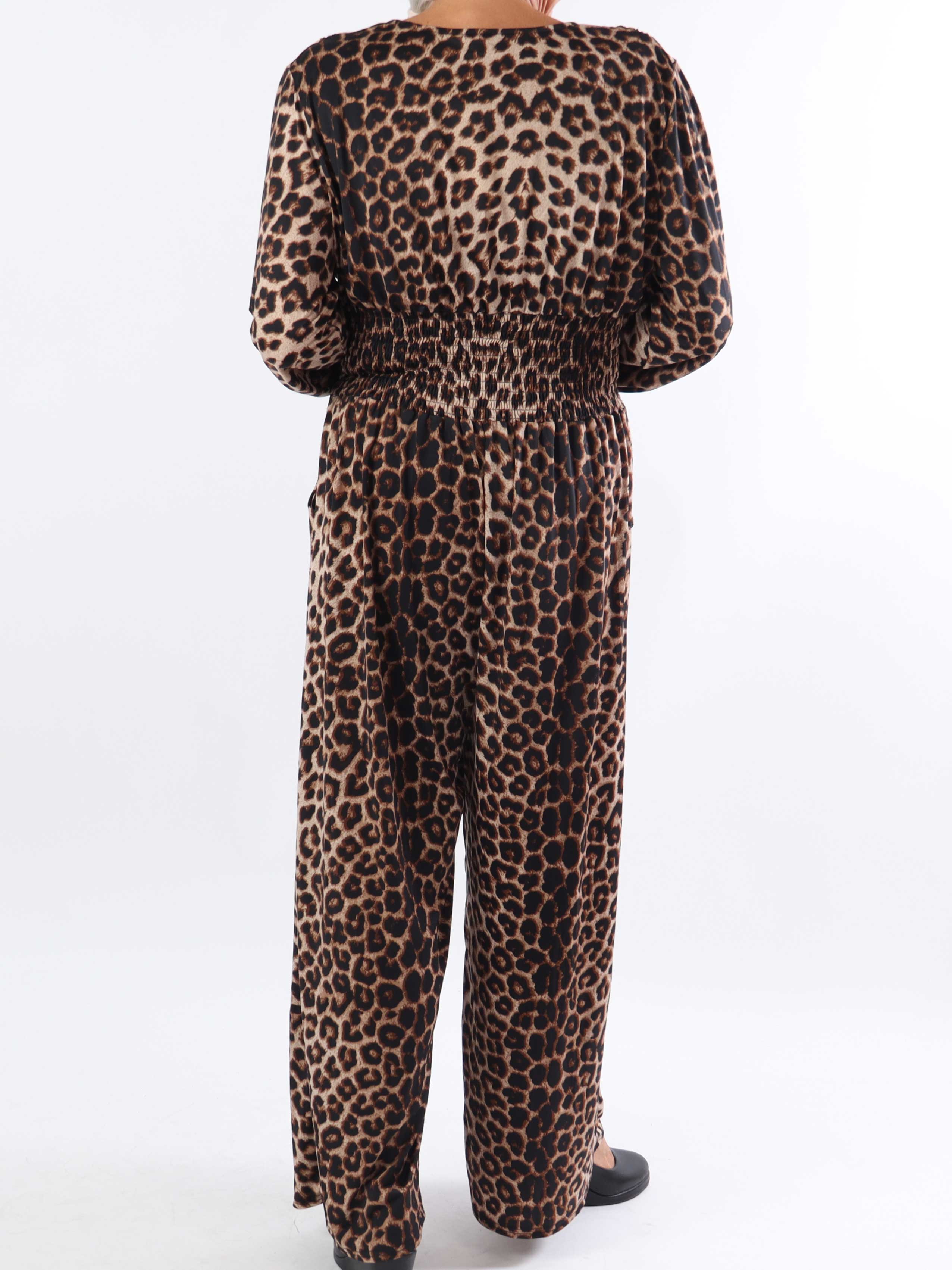 Pams Leo Jumpsuit L/S - Elastisk plus size buksedragt