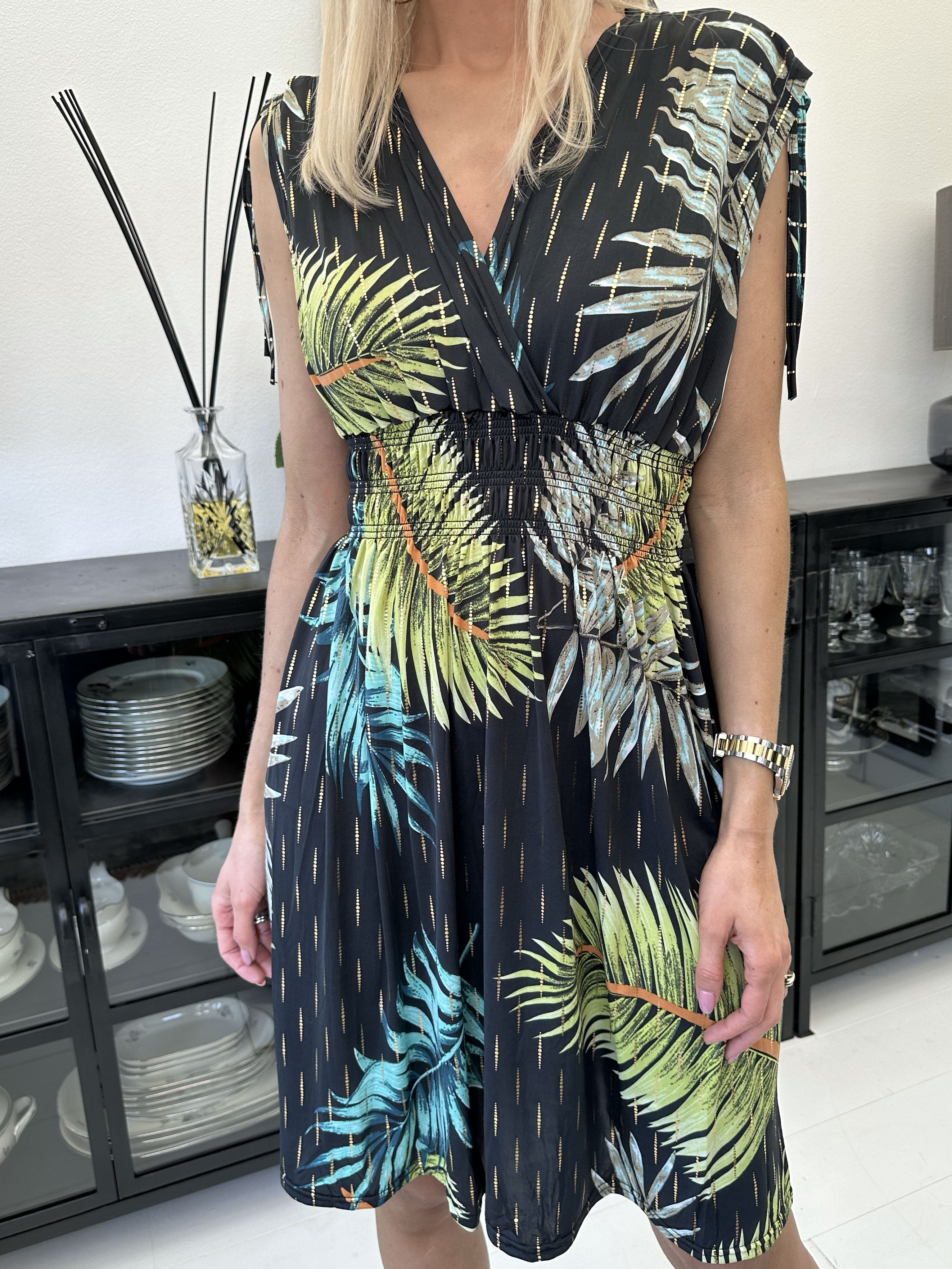 Pams palm Short - Kort elastisk kjole i krølfrit stof