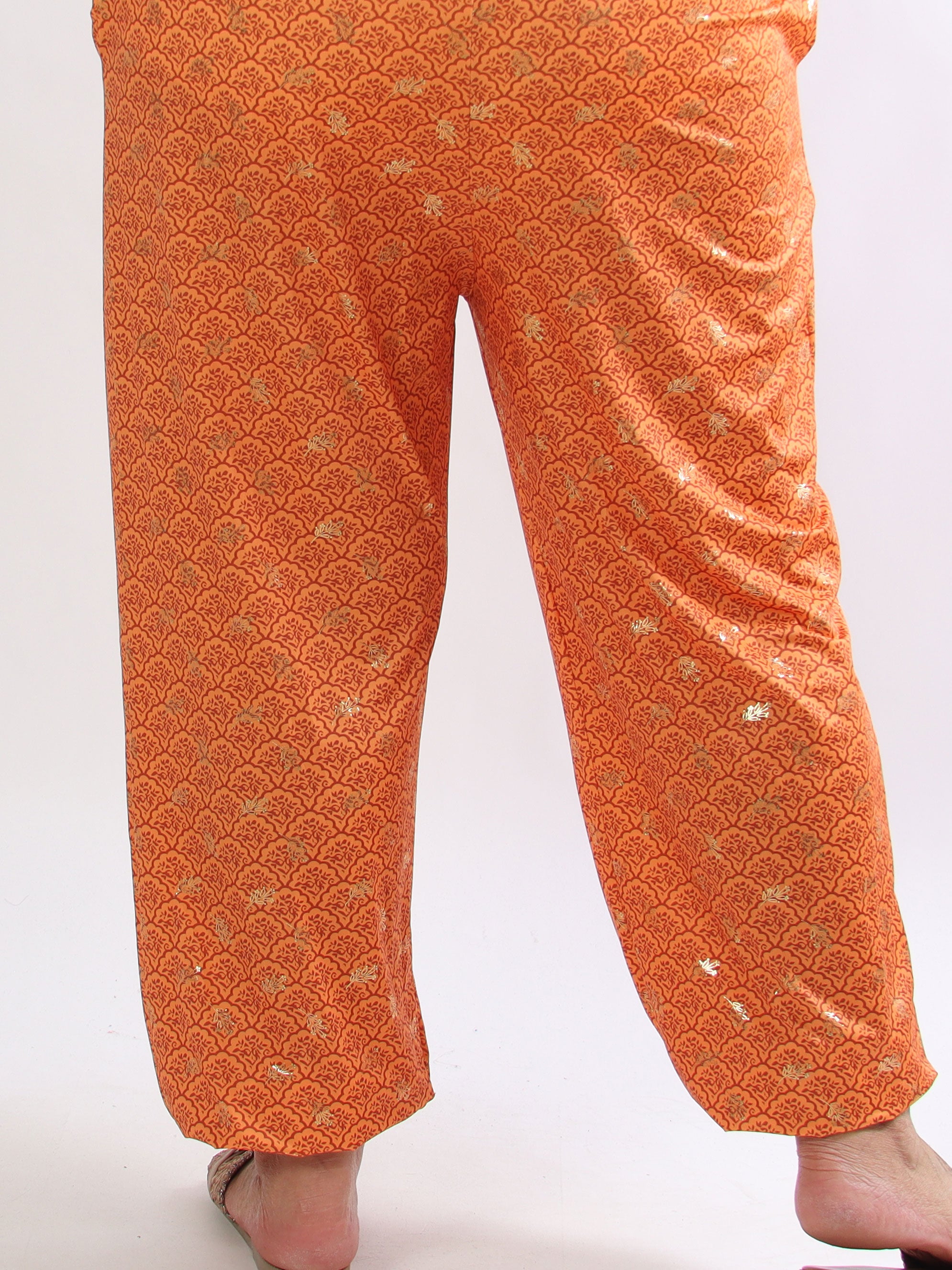 Pams Pattern Harem Pants - Elastiske plus size bukser med smock i taljen