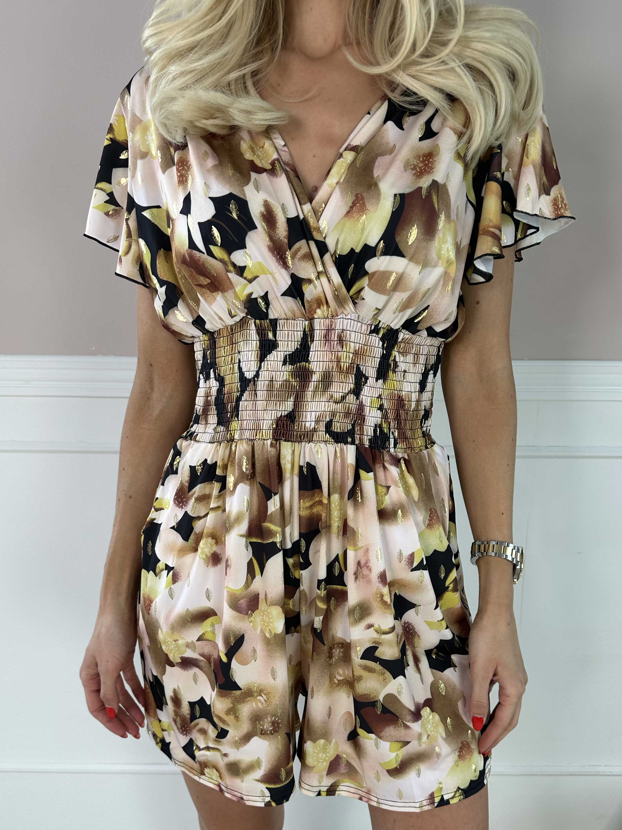 Pams Sweet Flower Playsuit - Elastisk buksedragt med blomsterprint