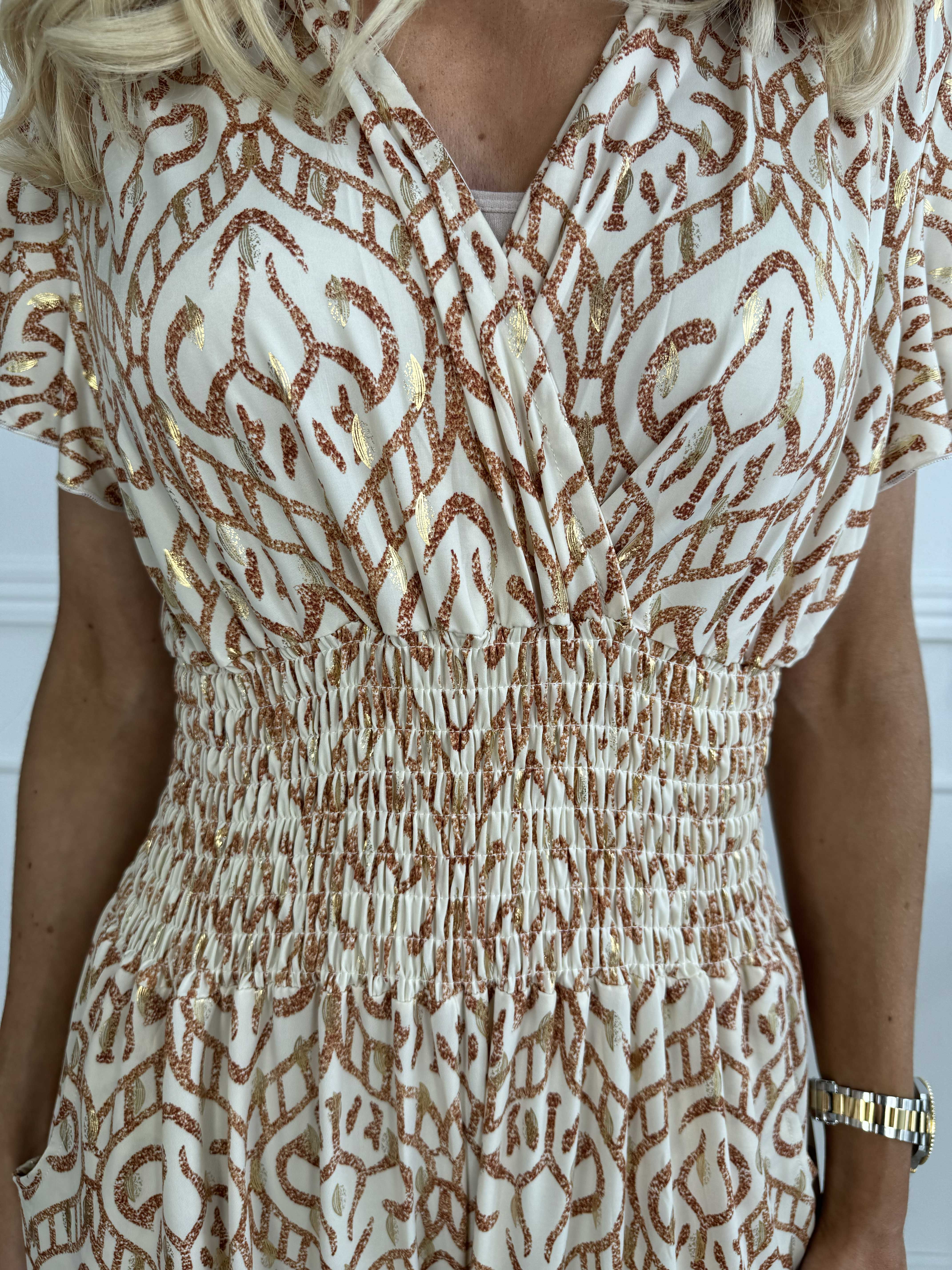 Pams Boho Jumpsuit O/B - Mønstret elastisk buksedragt