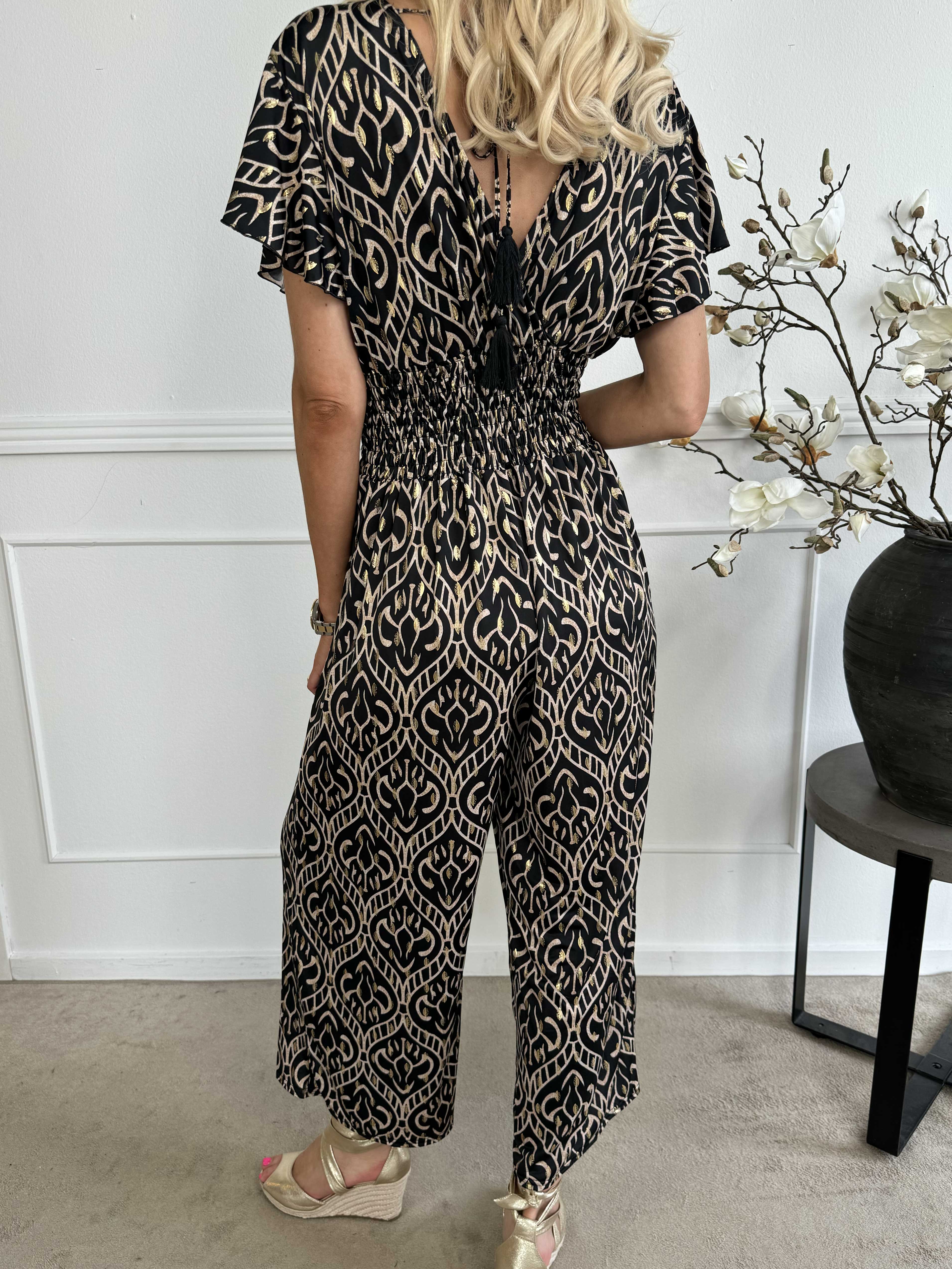 Pams Boho Jumpsuit O/B - Mønstret elastisk buksedragt