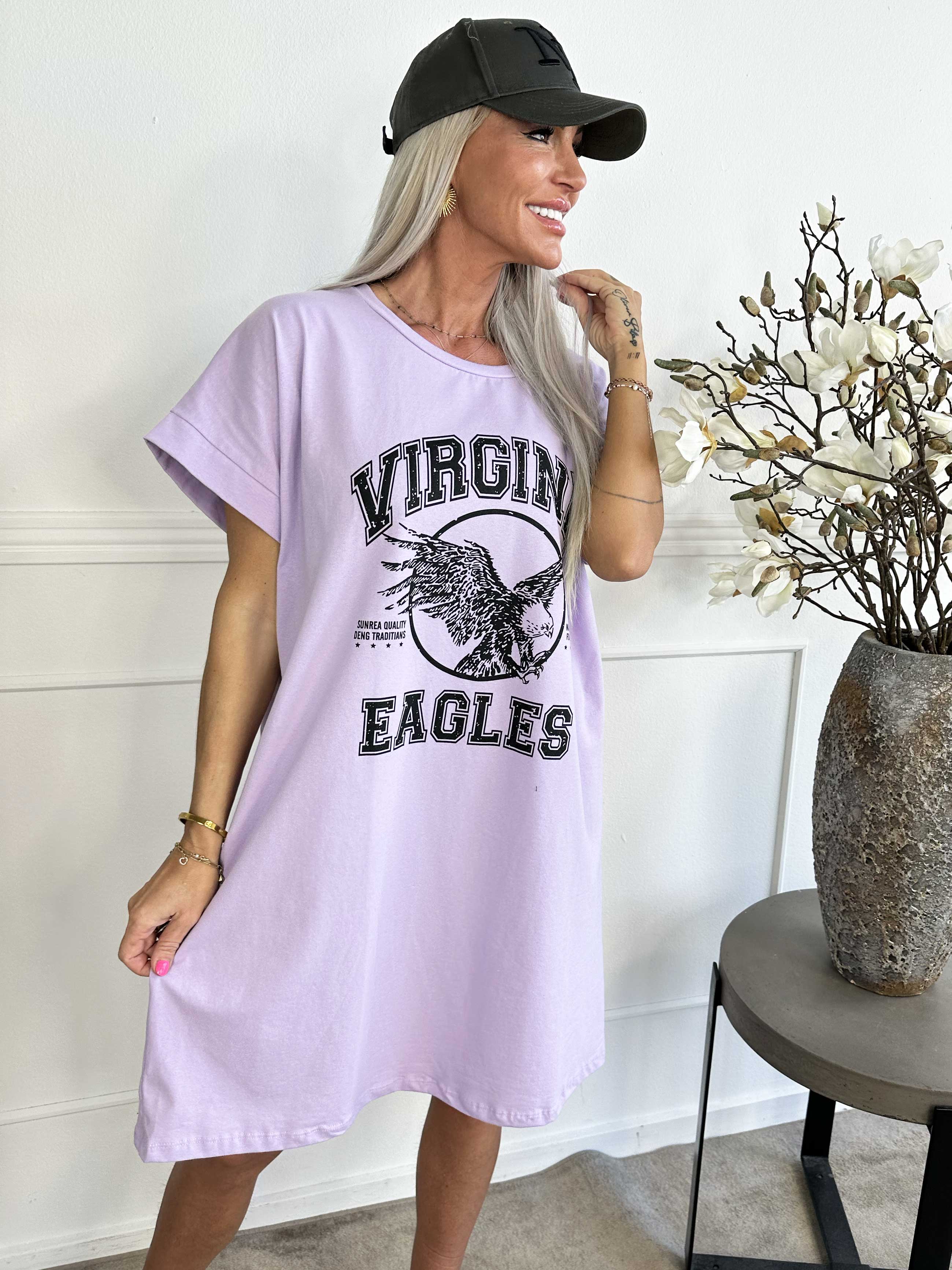 Pernille - T-shirtkjole i bomuld med tryk