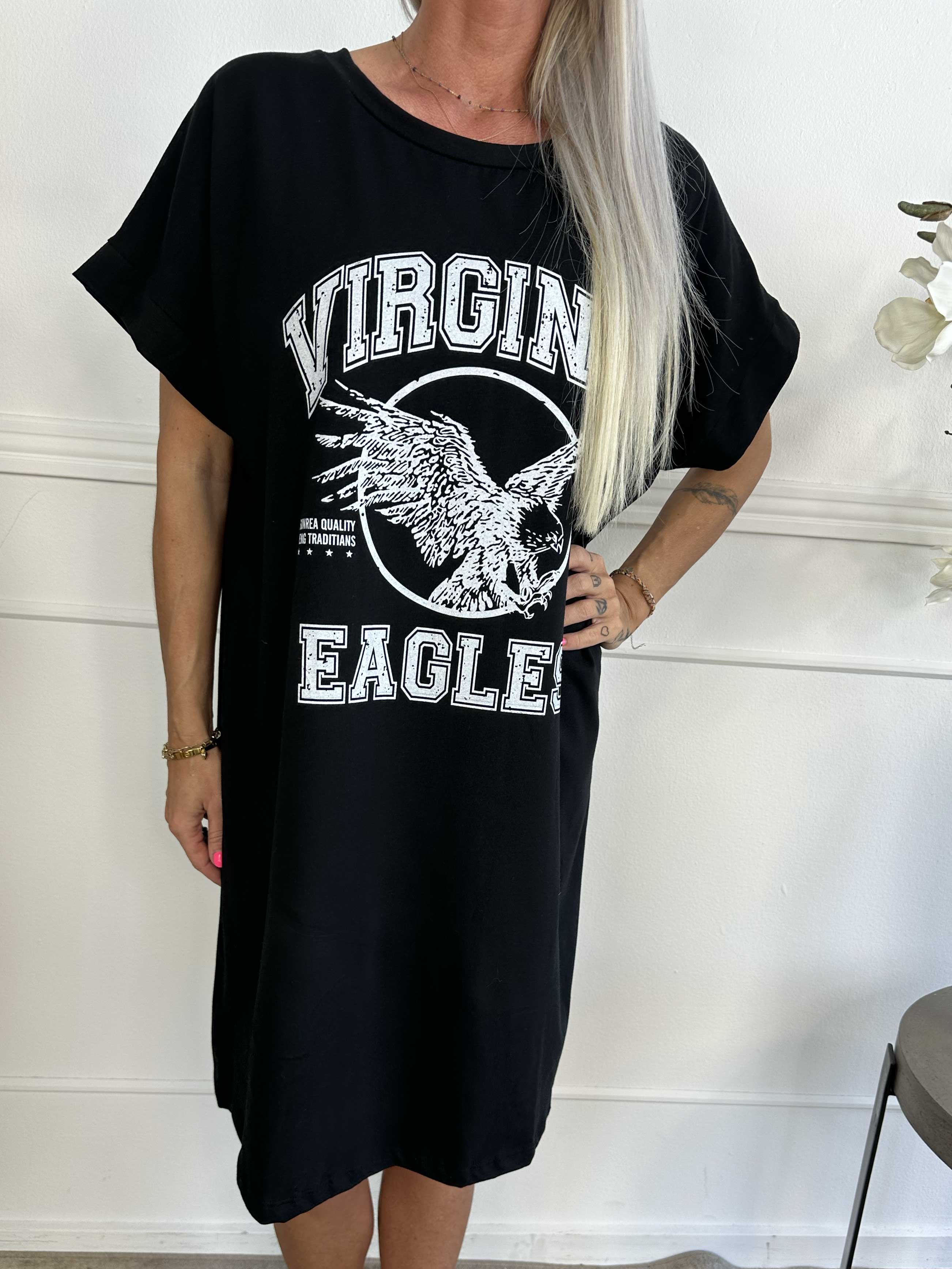 Pernille - T-shirtkjole i bomuld med tryk