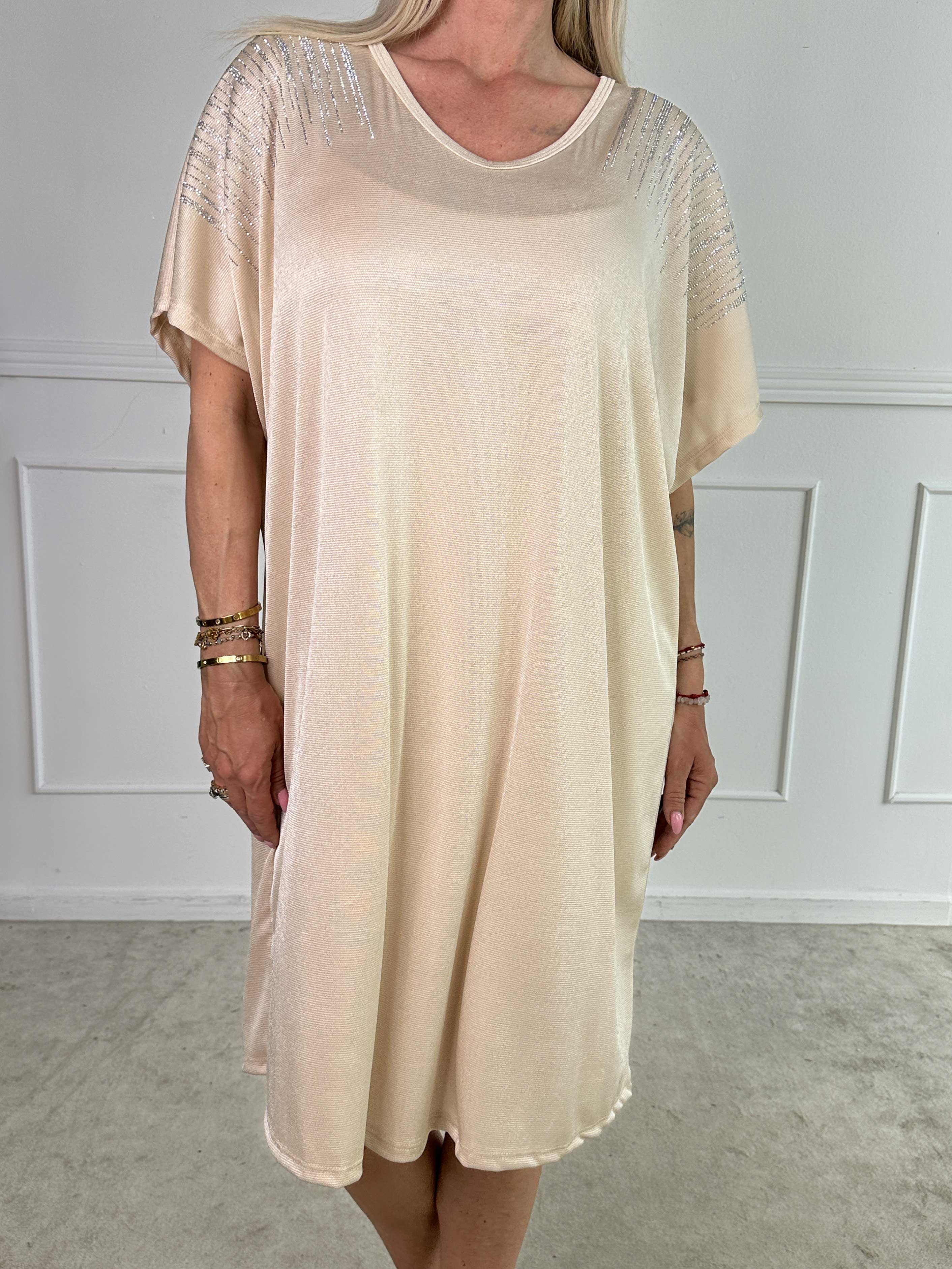 Phoebe - Viskose tunikakjole i løs pasform med similisten