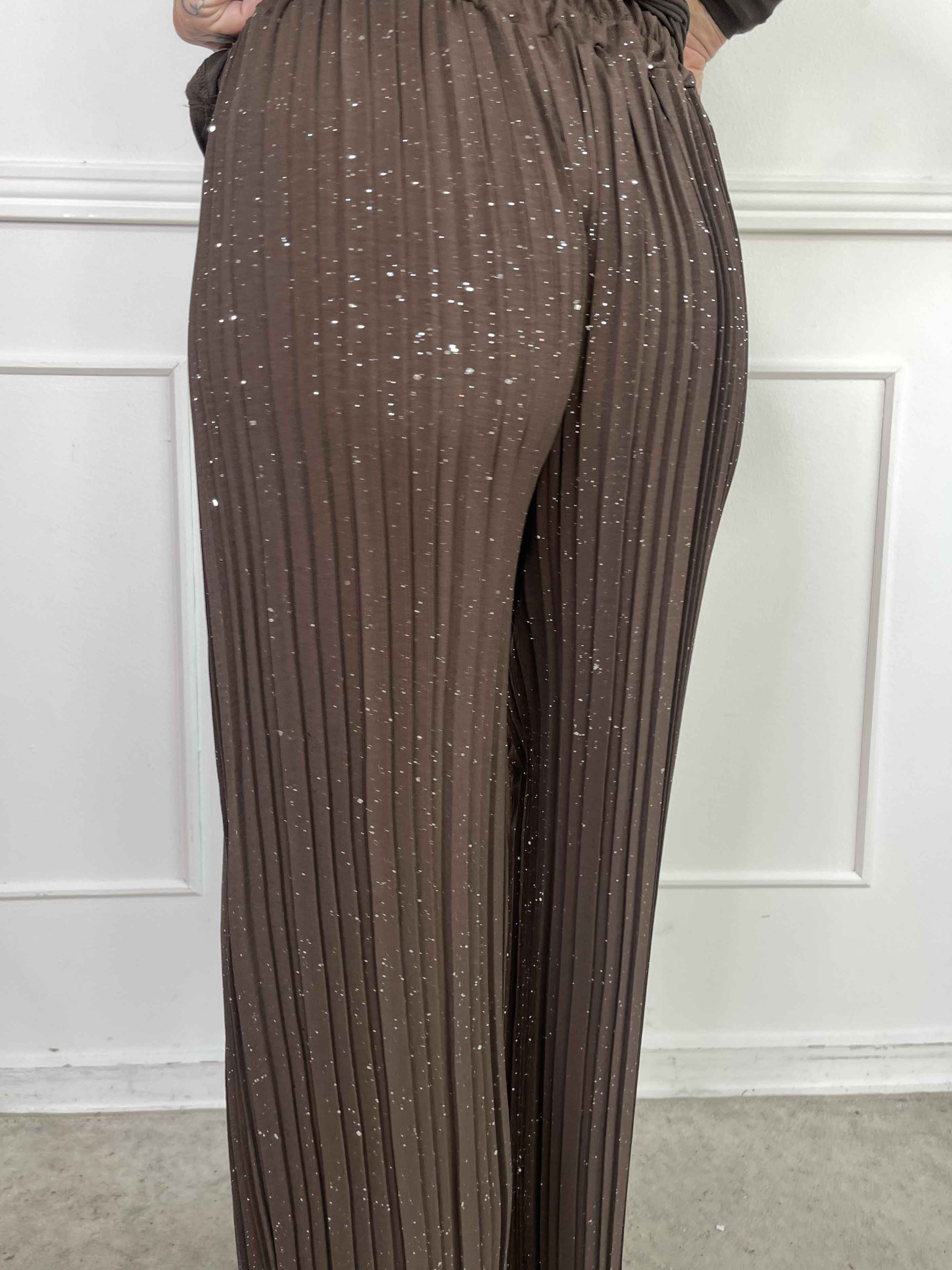 Pola Glitter - Plisseret løse bukser med glimmer