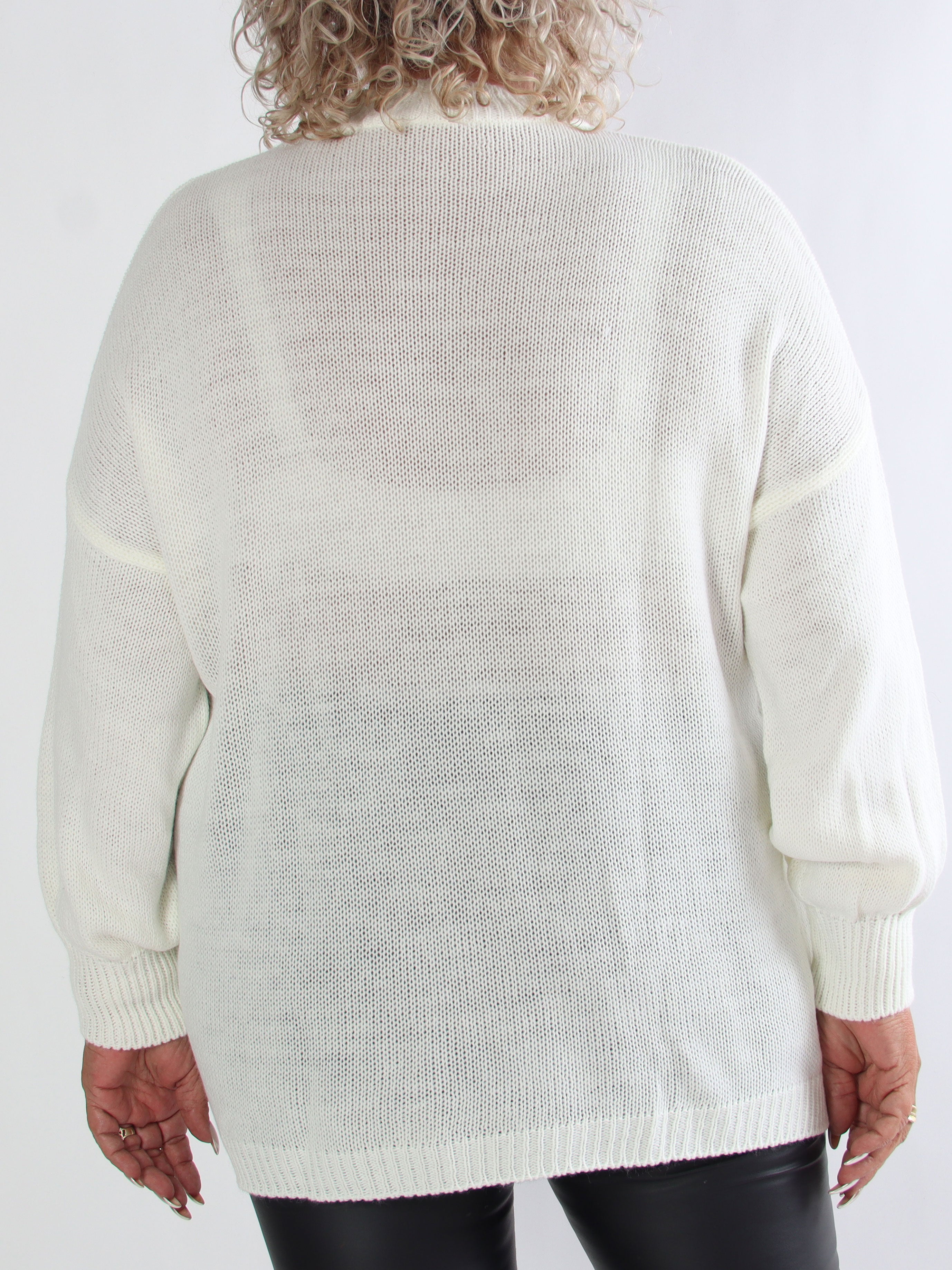 Priscilla - Plus size striktrøje med VOGUE skrevet med guld glimmertråde