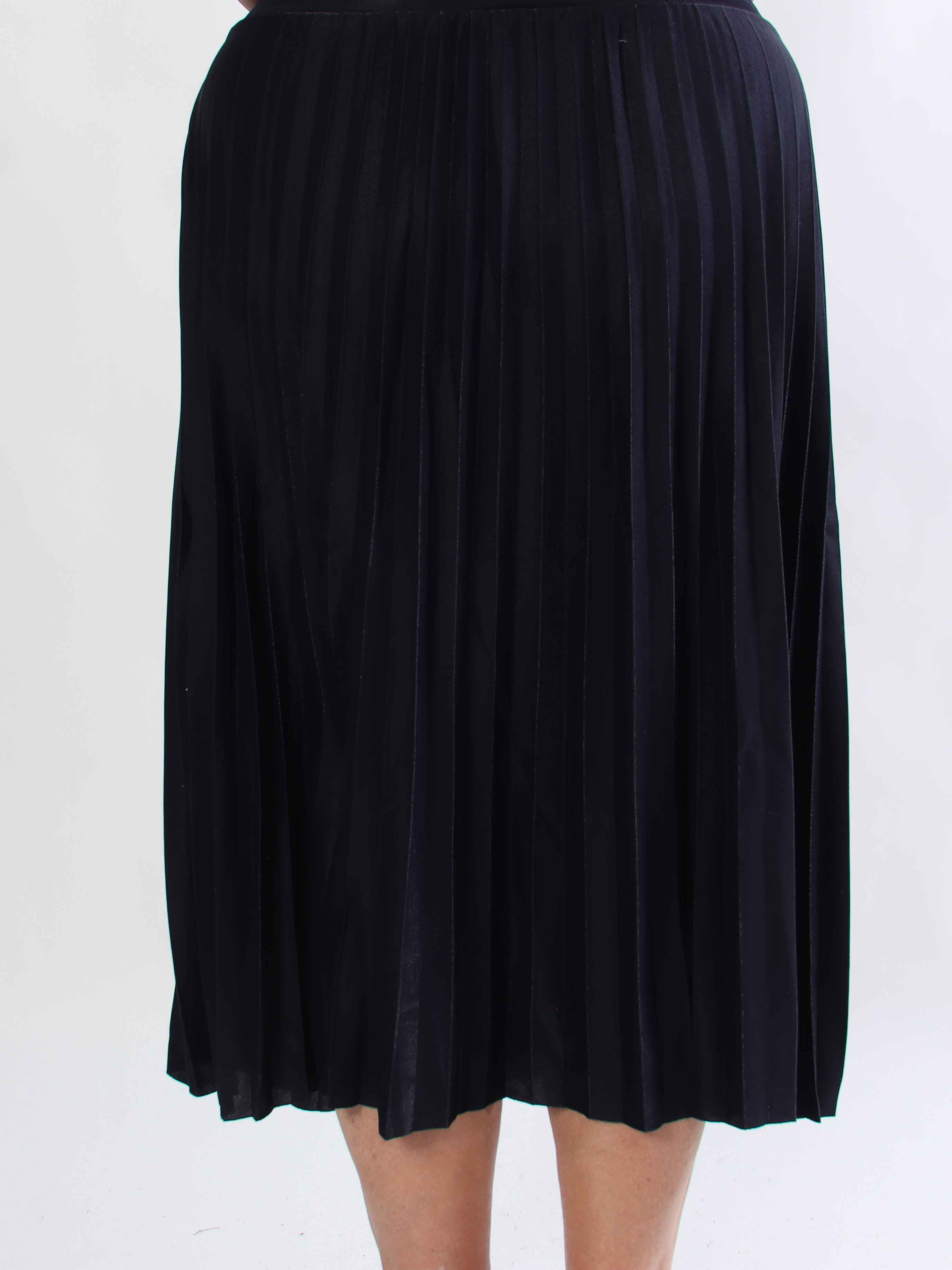 Regitze - Plisseret nederdel i let shiny materiale med elastik i taljen