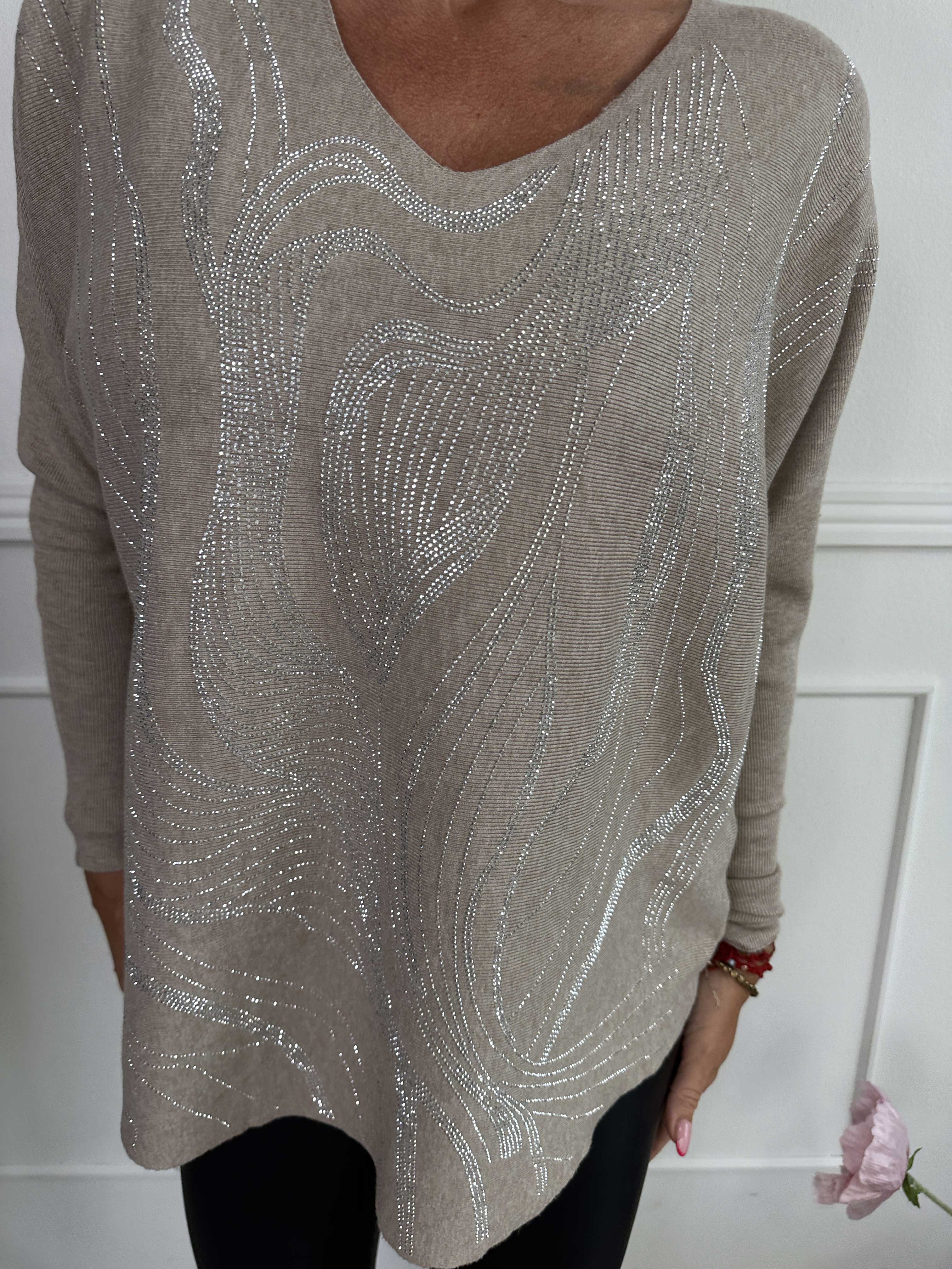 Rin - Blød strikbluse med similisten