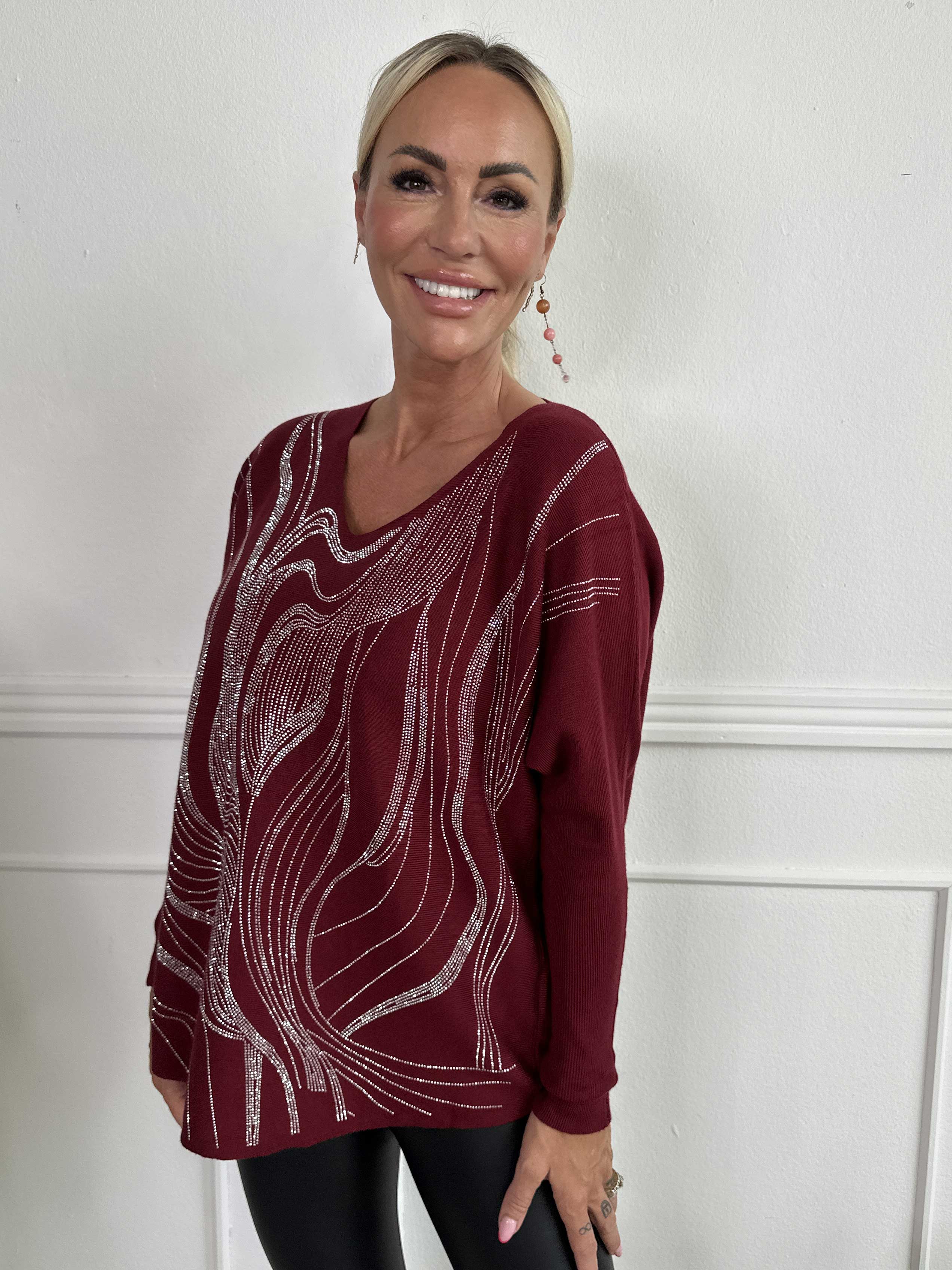 Rin - Blød strikbluse med similisten