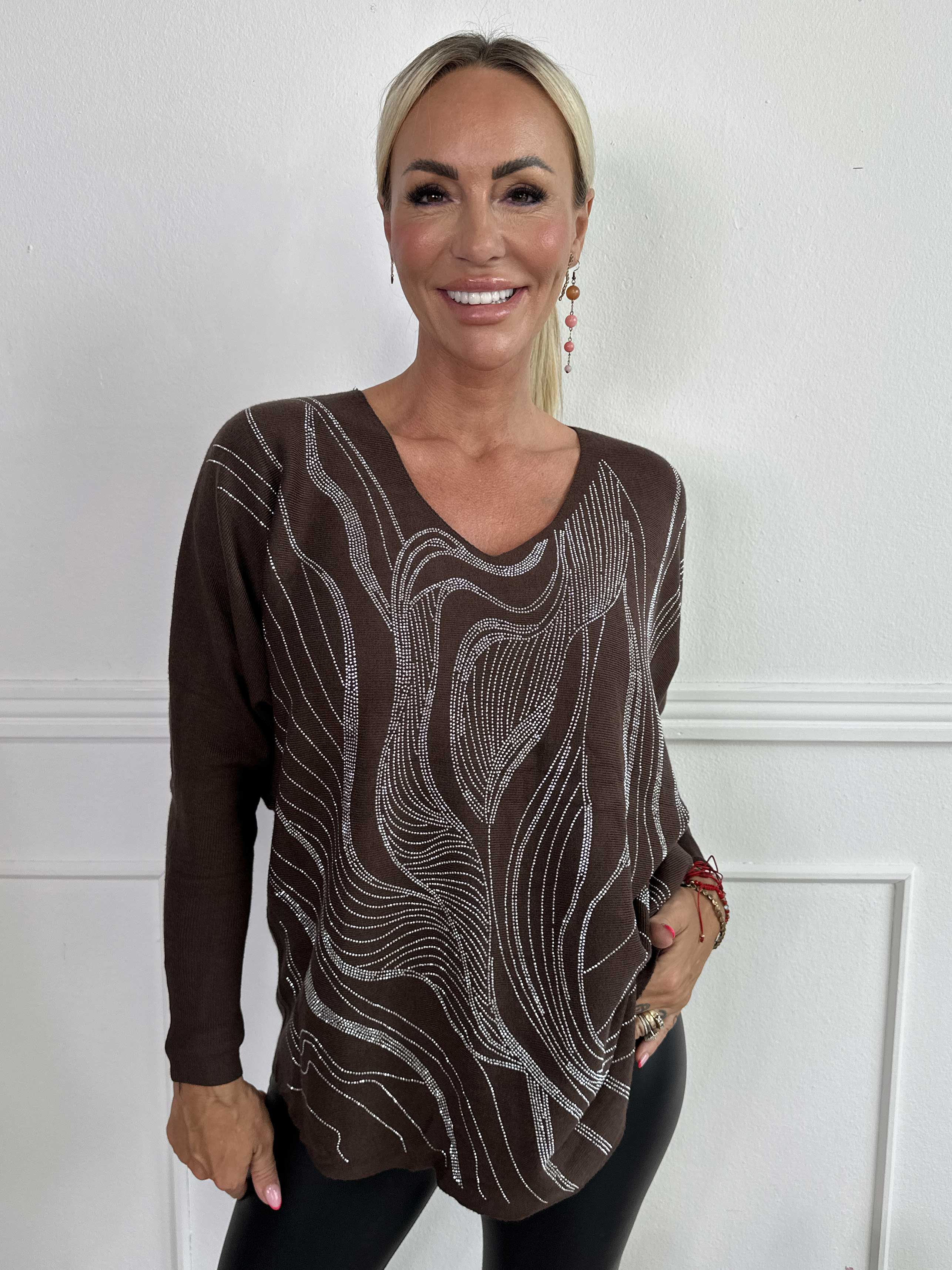 Rin - Blød strikbluse med similisten