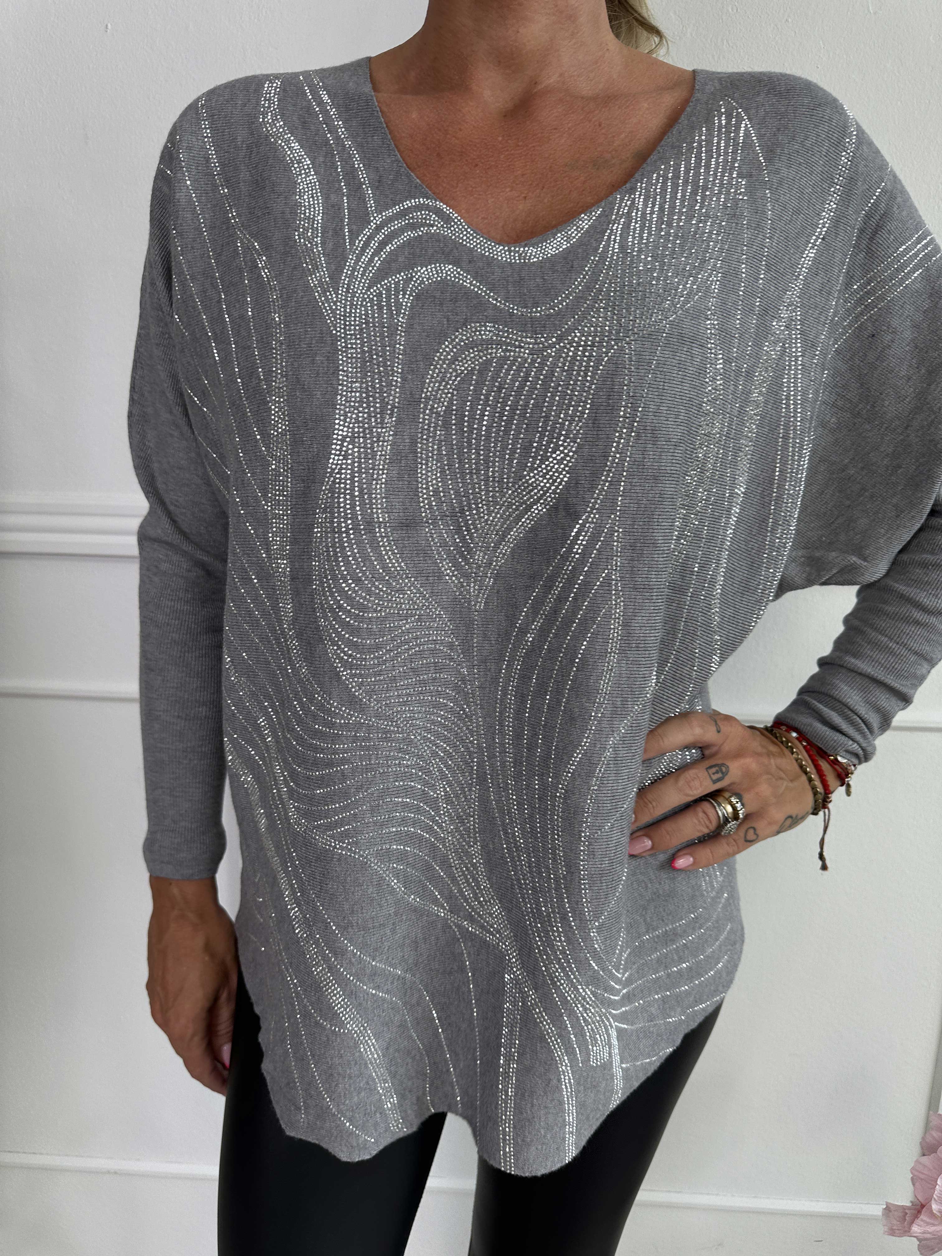 Rin - Blød strikbluse med similisten