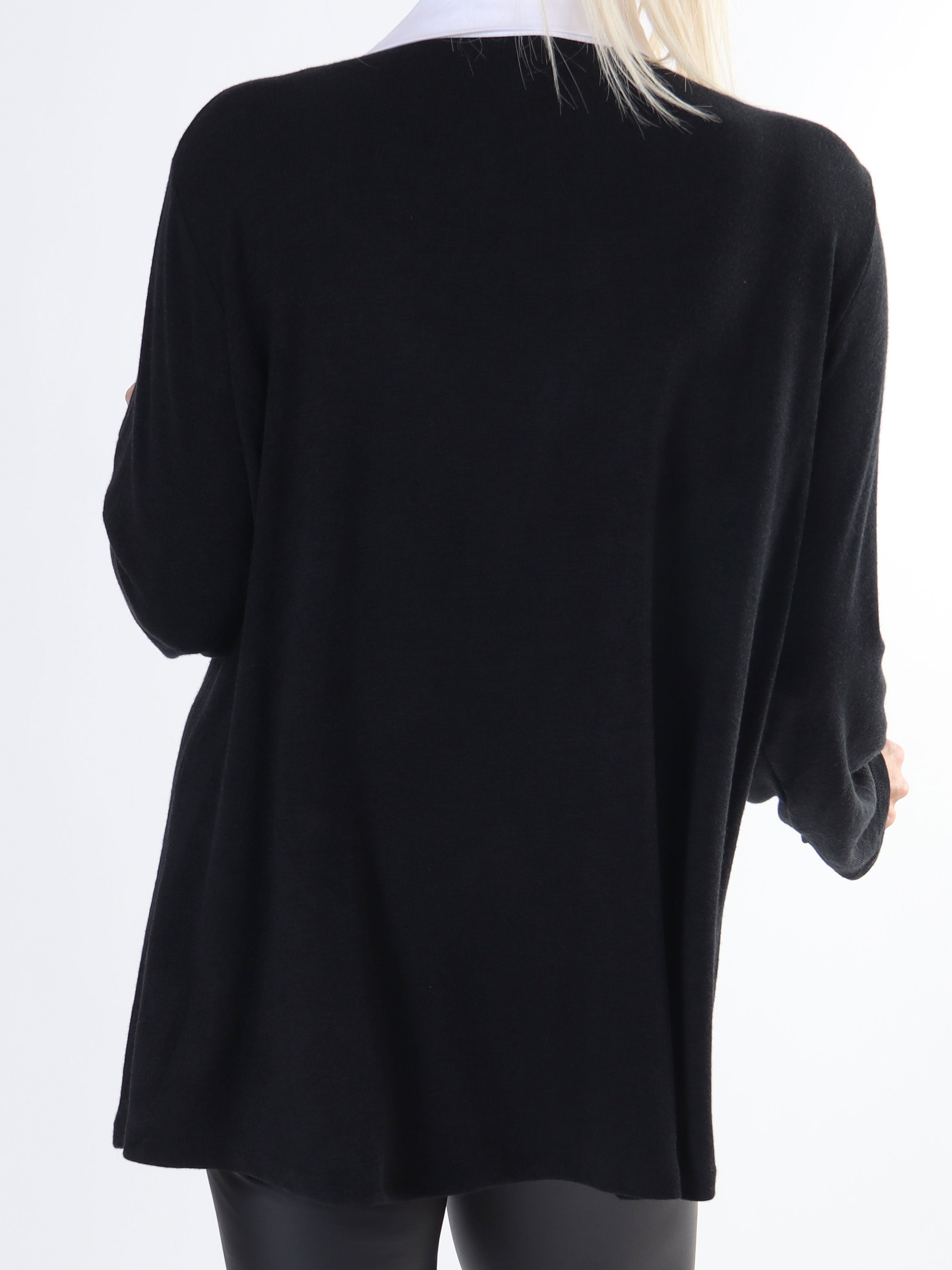 Rita - Dejlig blød plus size bluse med hvid skjortekrave