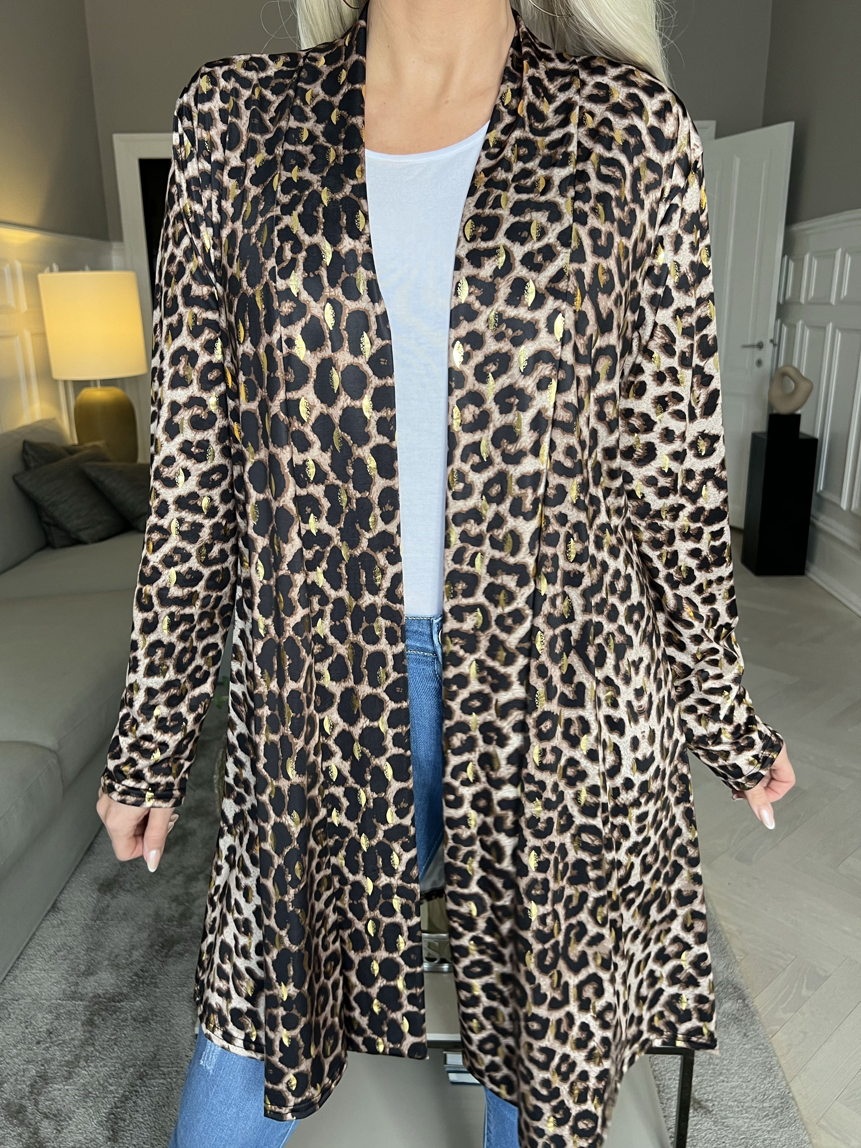 Rosa Animal - Elastisk cardigan med print