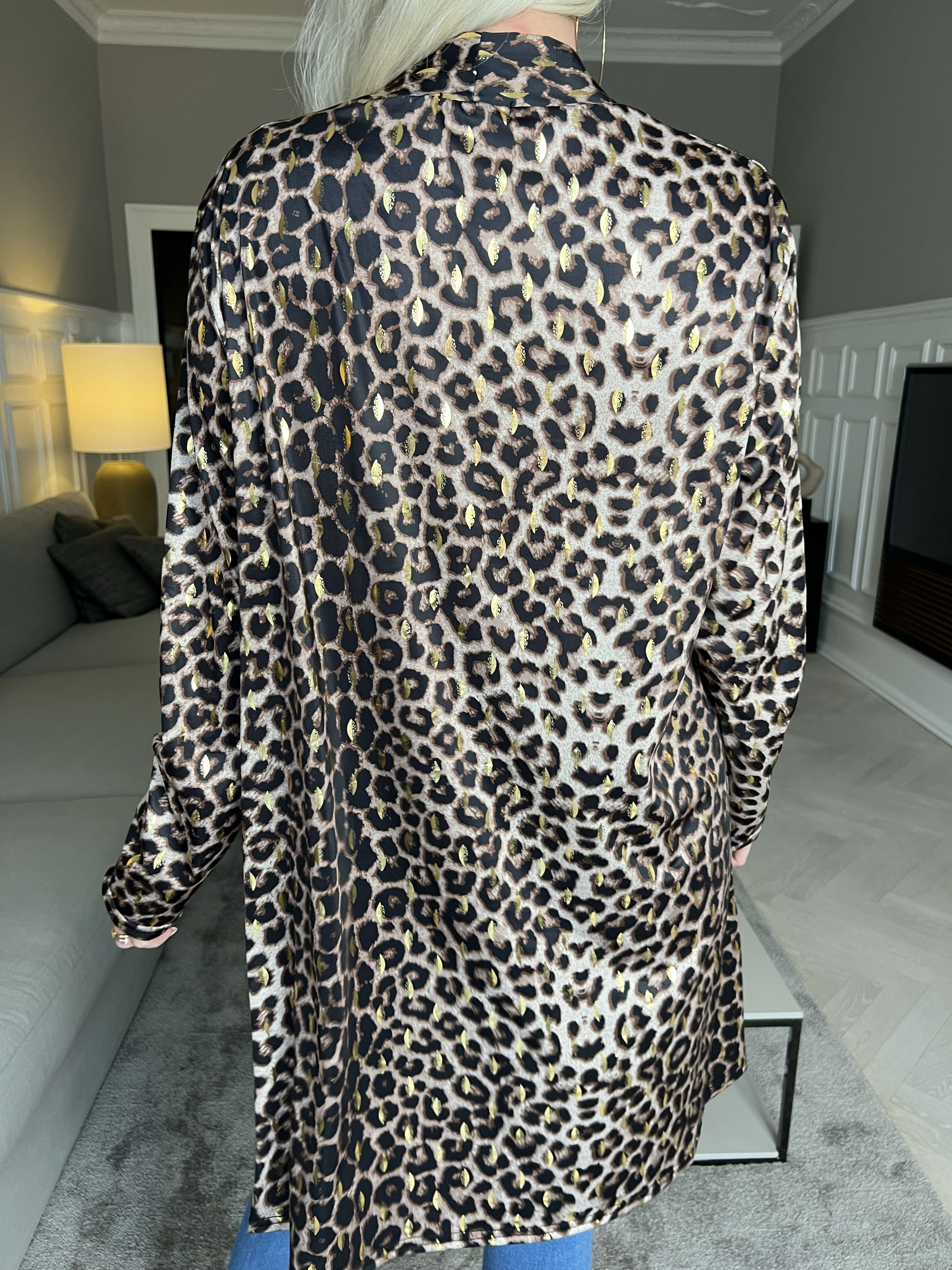 Rosa Animal - Elastisk cardigan med print