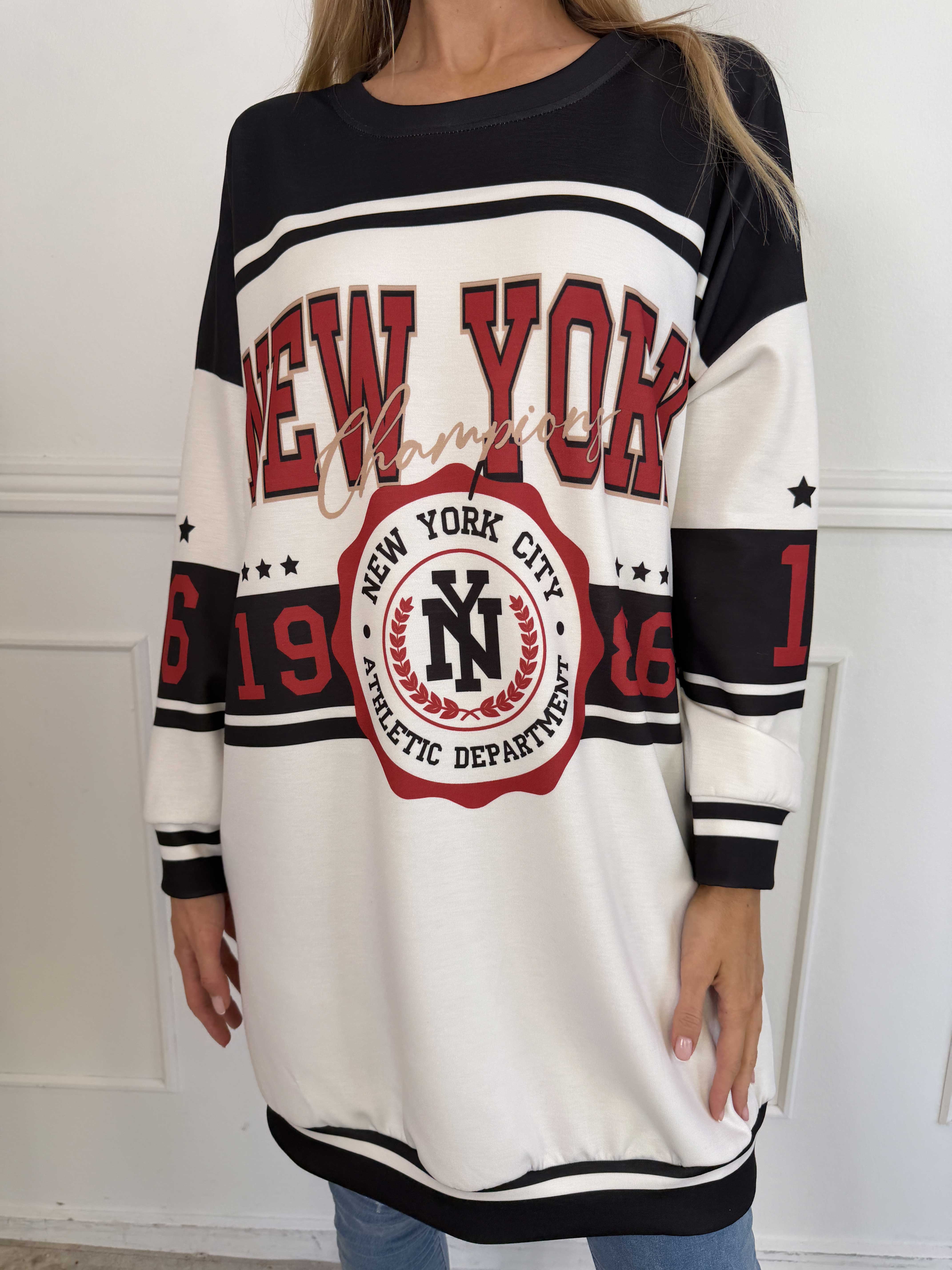 Rosaria - Joggingkjole med New York stående på brystet