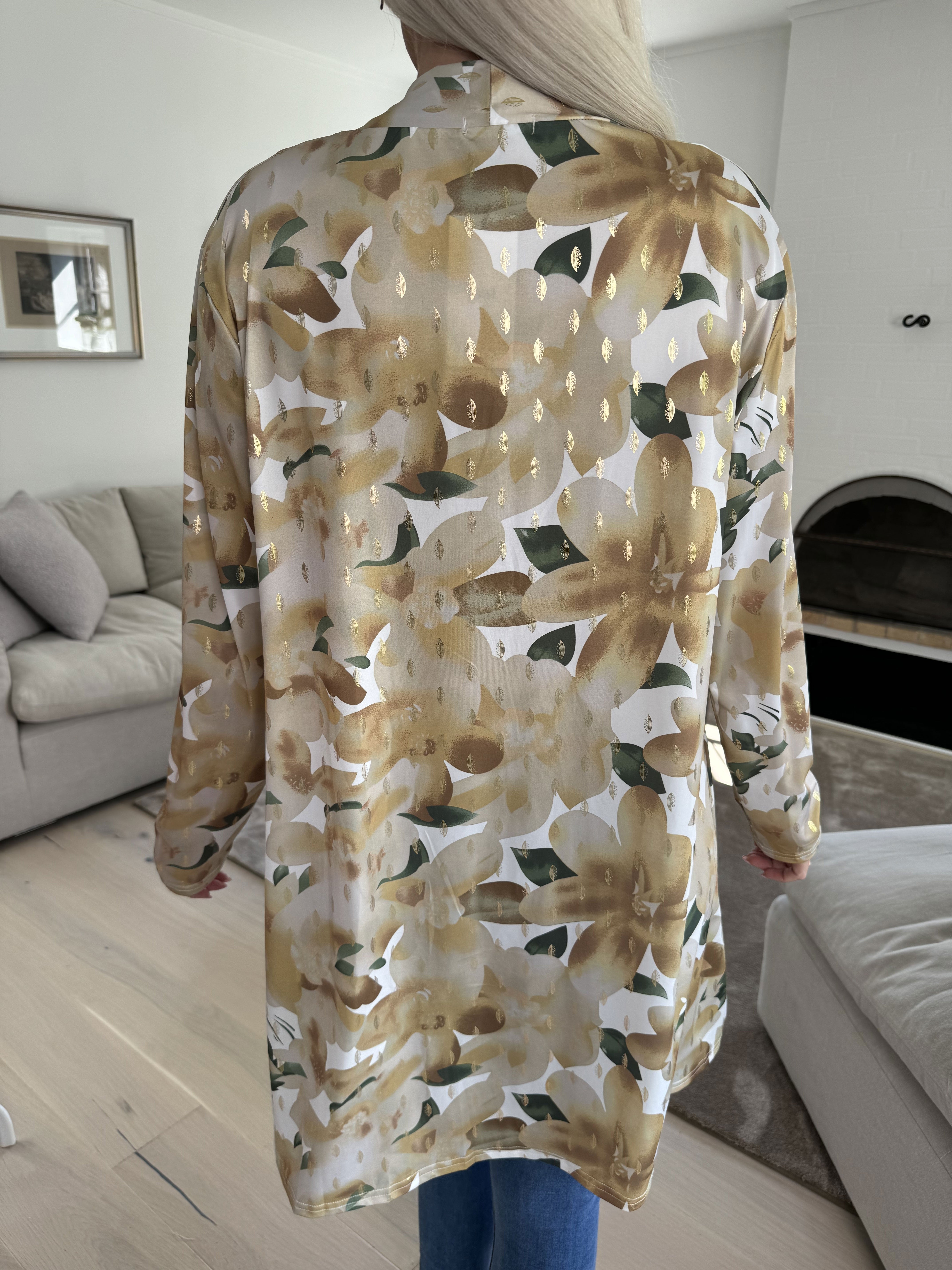 Rosa Sweet Flower - Elastisk cardigan med blomsterprint