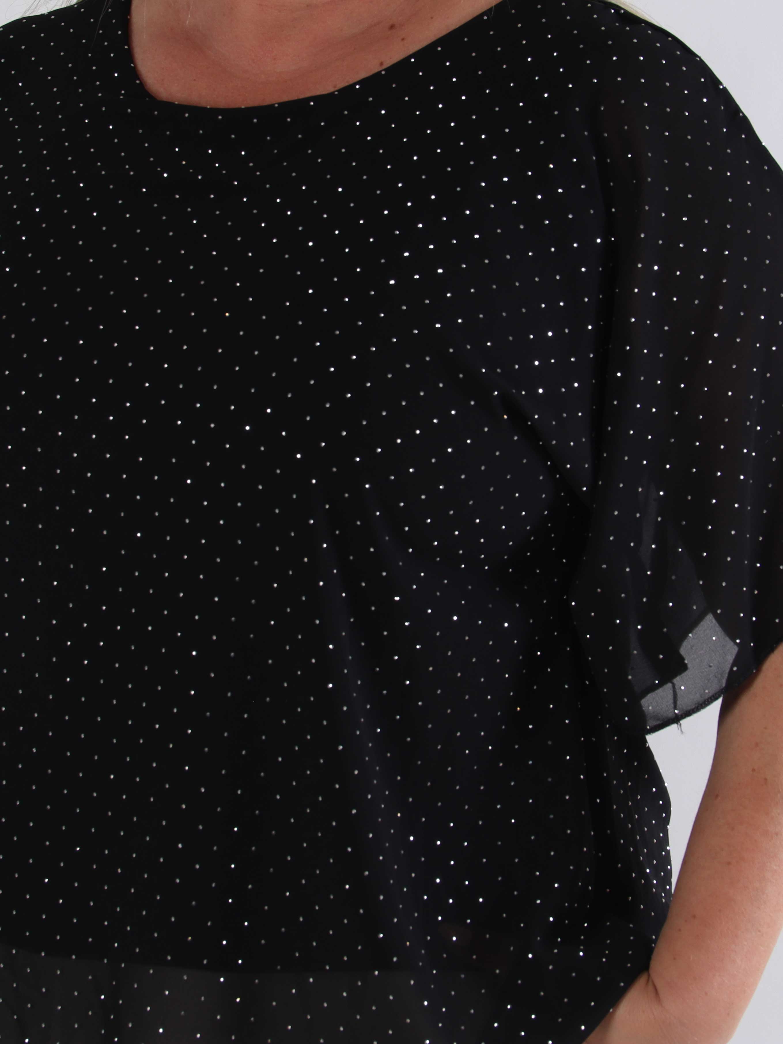 Rosie - Plus size viskose bluse med chiffonlag og similisten