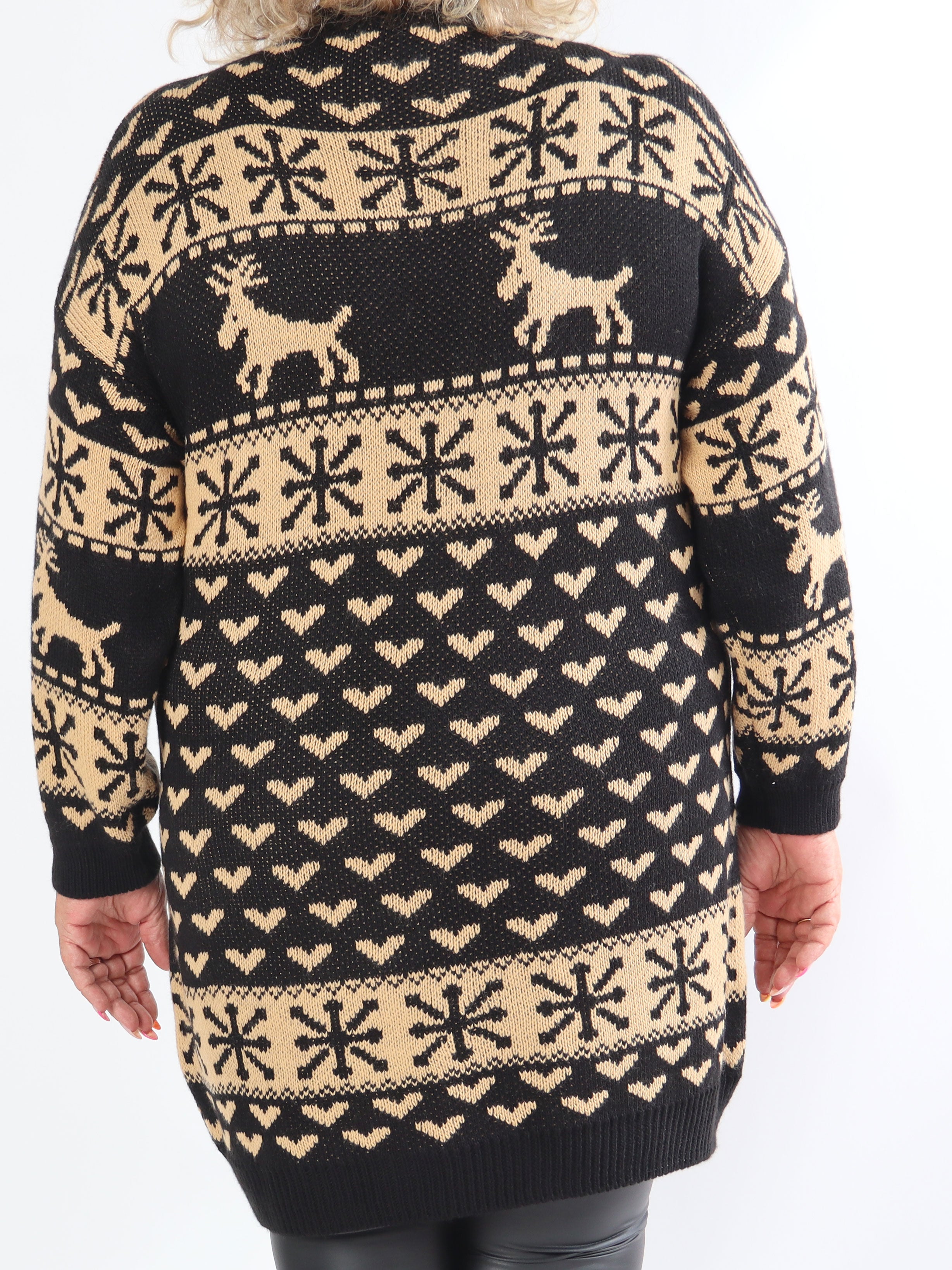 Rudolf - Sød plus size strikkjole med julemotiver