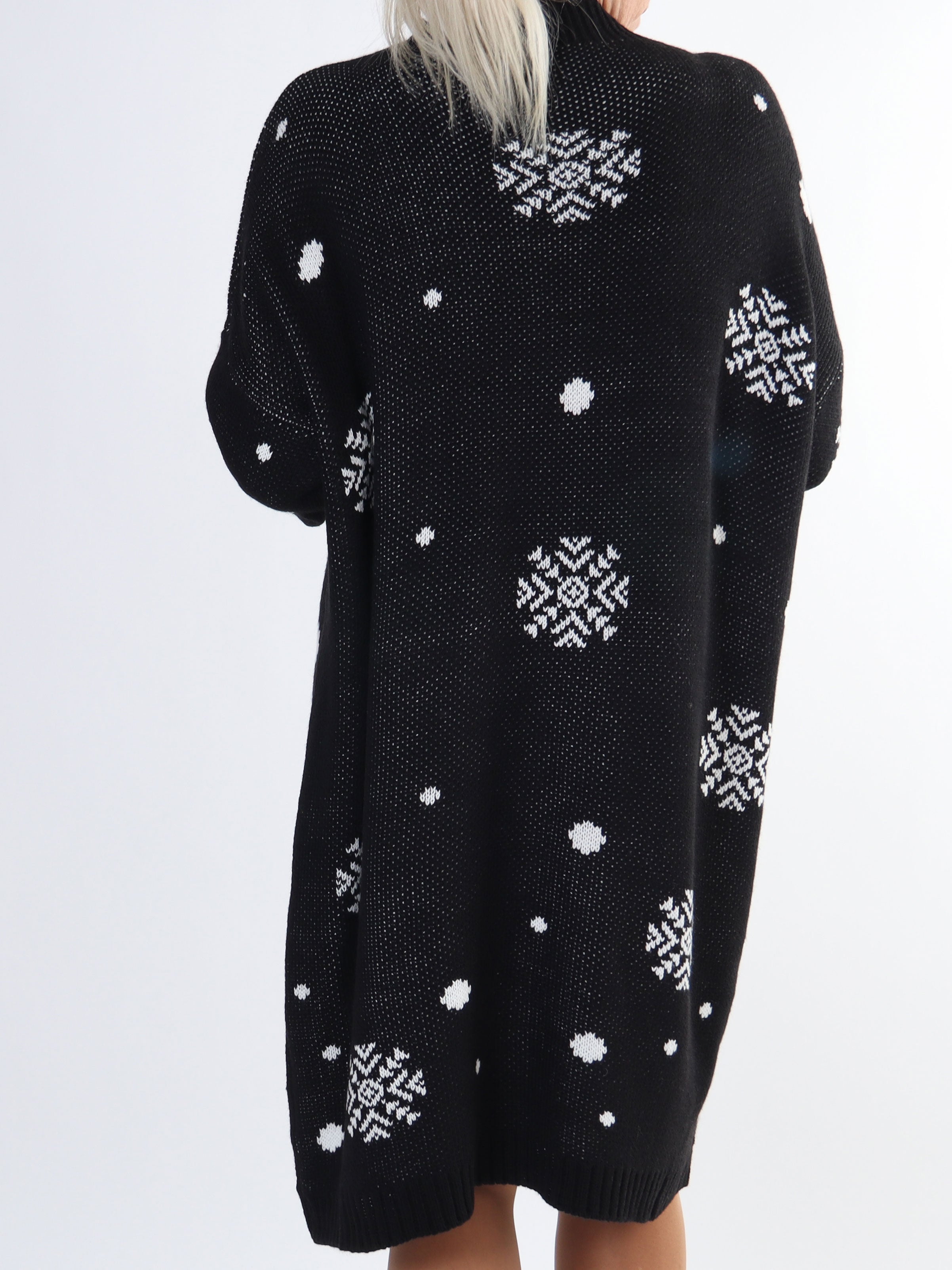 Rudolf - Plus size julestrikkjole med rudolf motiv