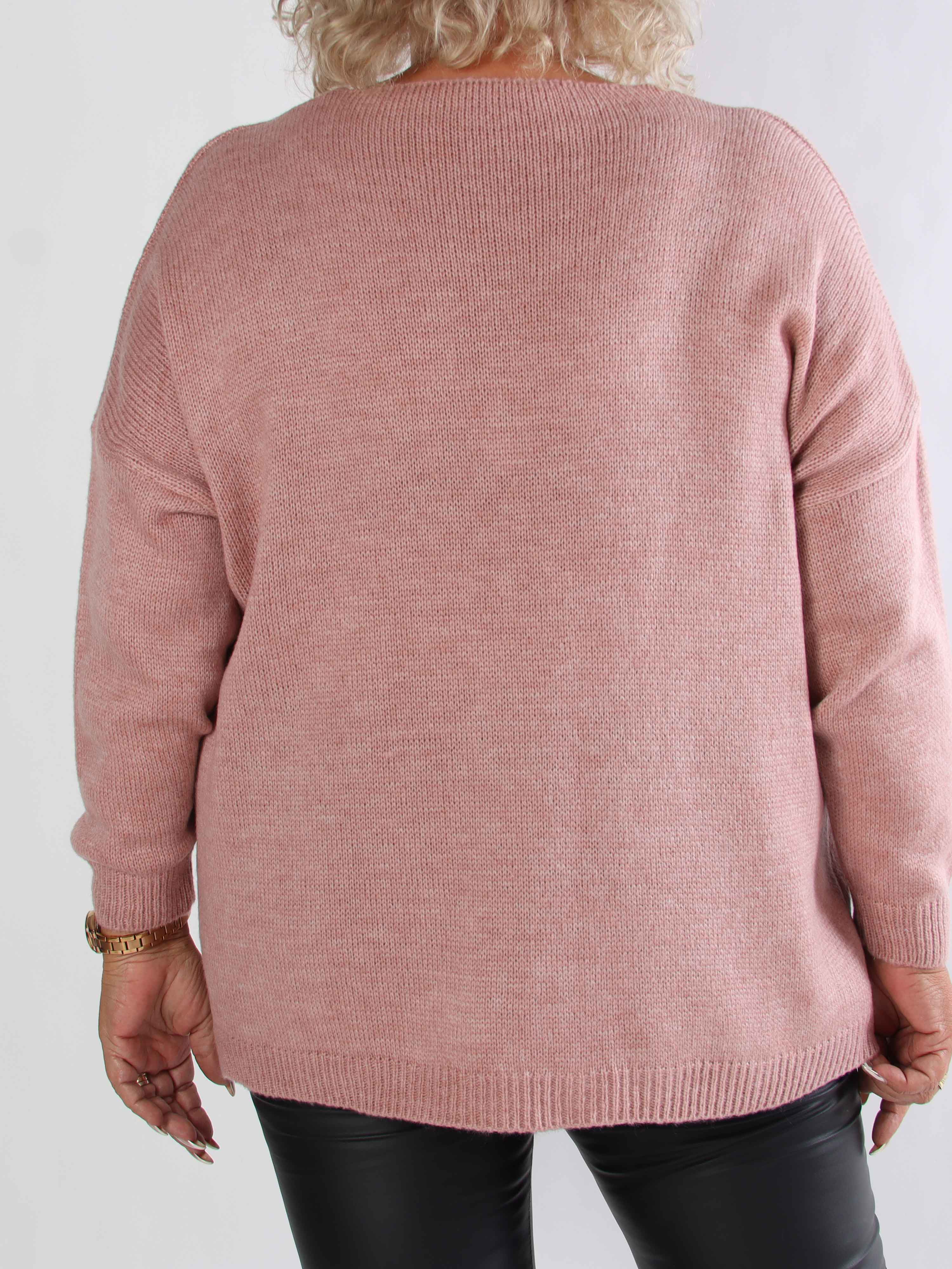 Rydika - Ensfarvet strik pyntet med fine perler