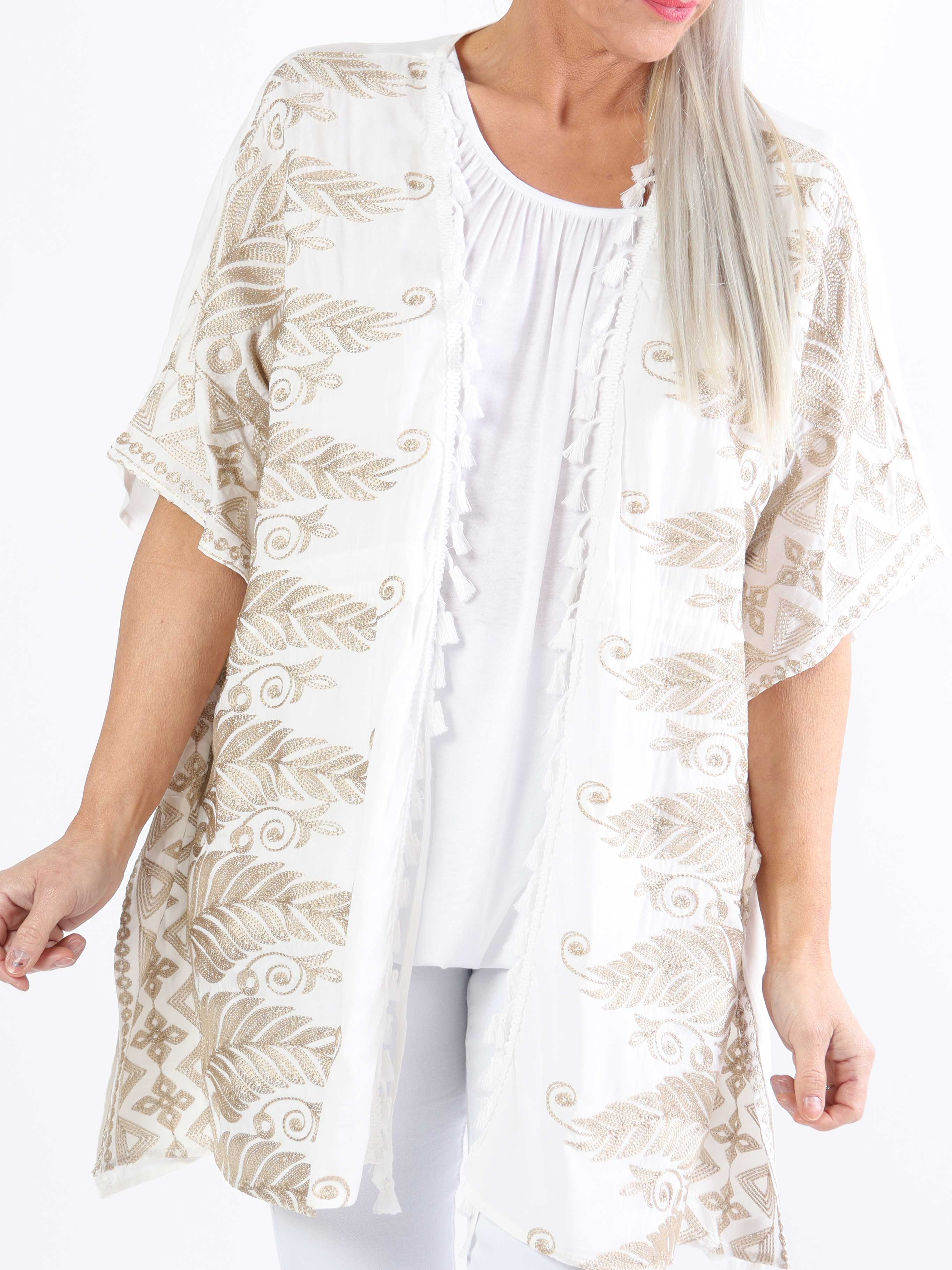 Samira - Smuk plus size kimono med brodering