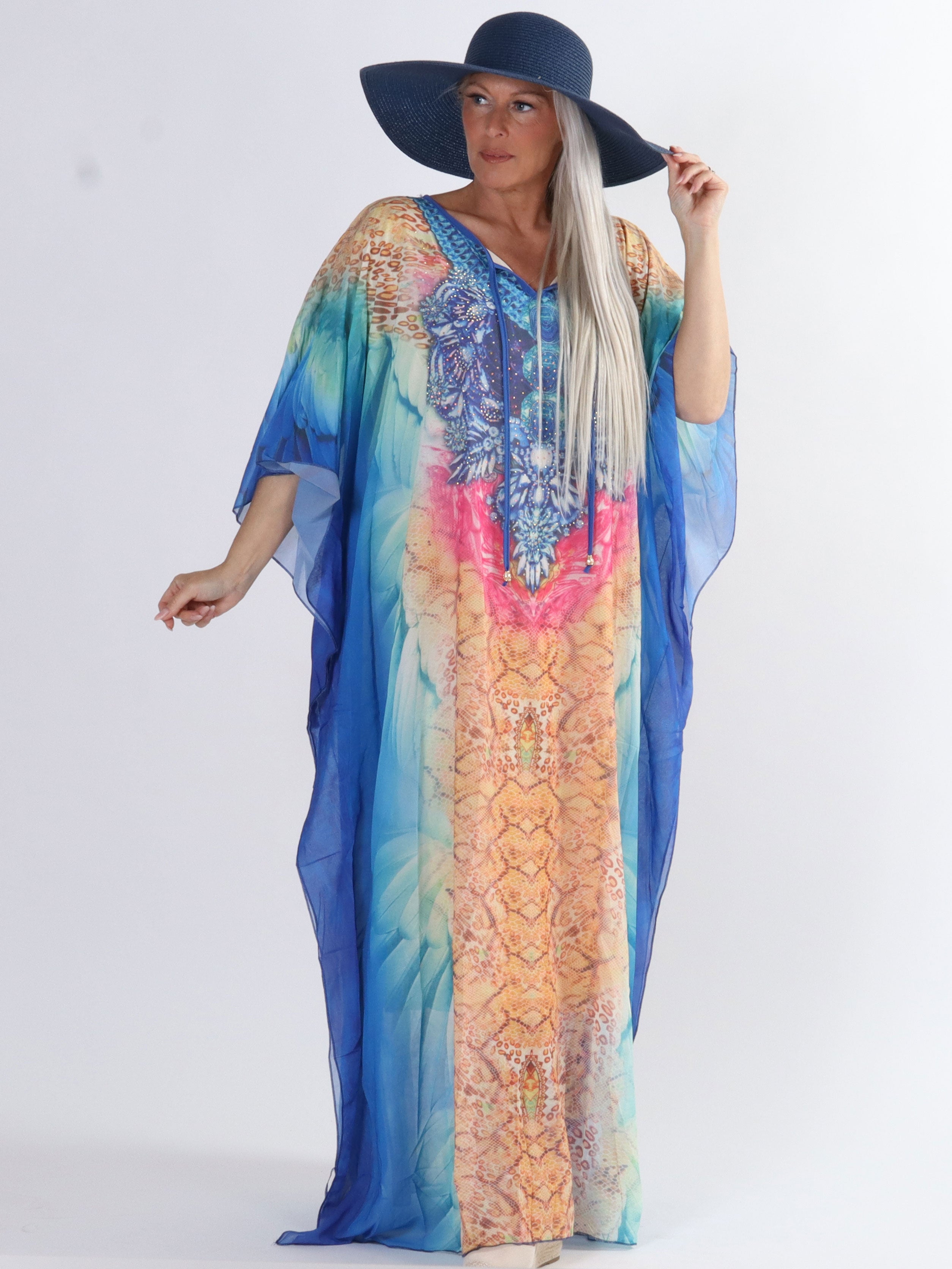 Sasha Snake - Lang plus size tunika med slangeprint og similisten