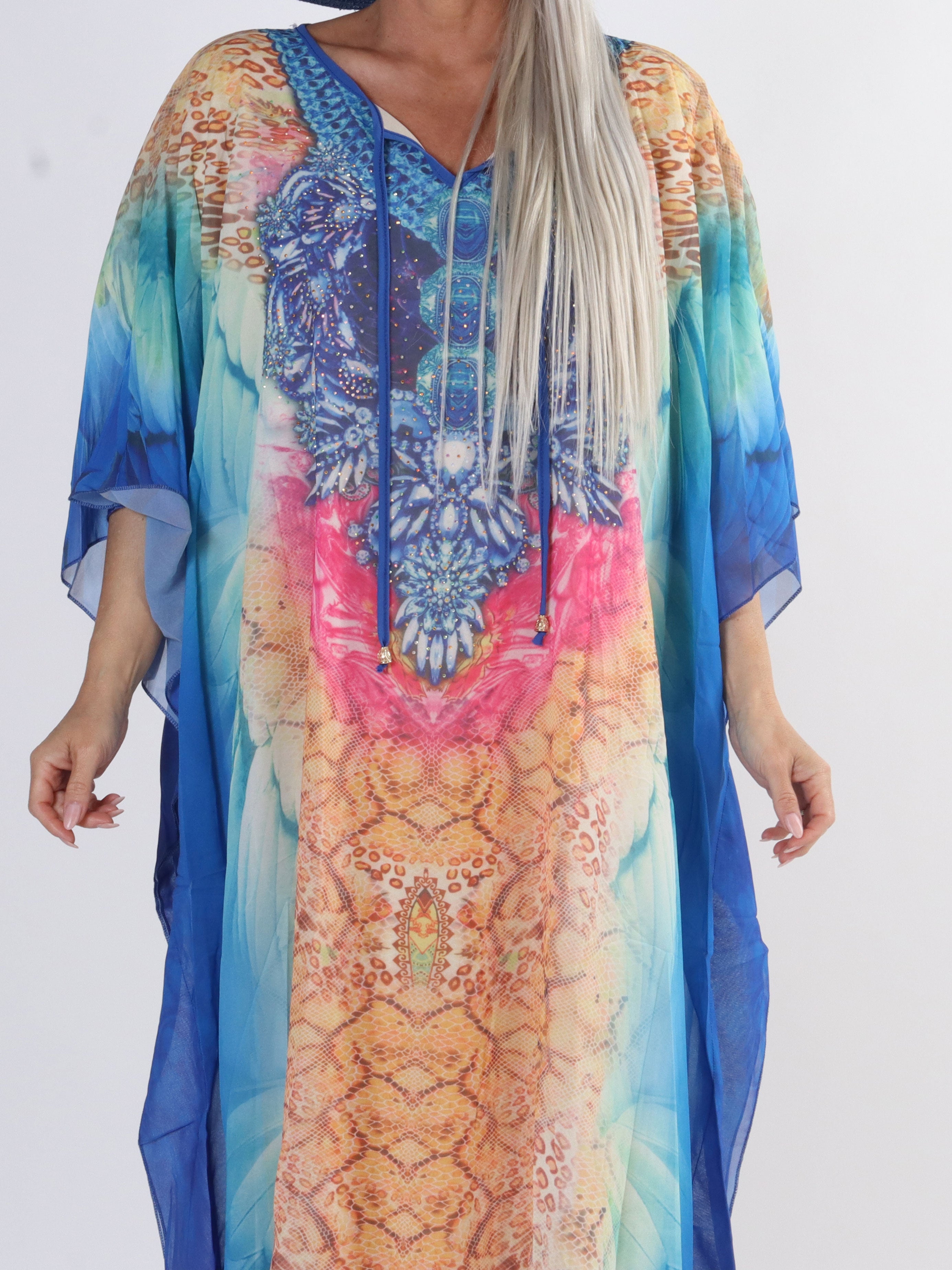 Sasha Snake - Lang plus size tunika med slangeprint og similisten